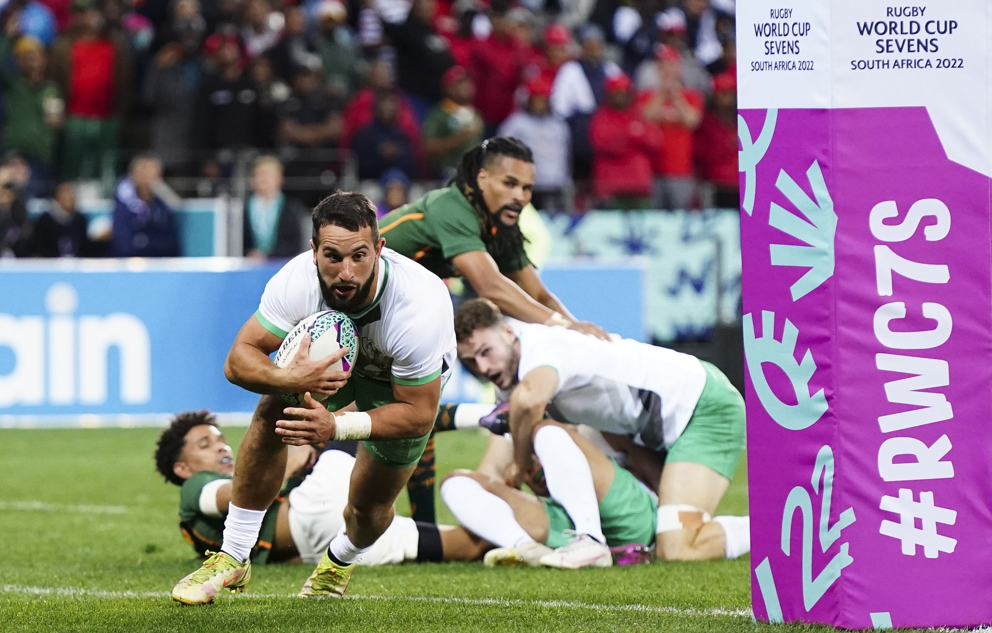 South Africa were stunned by Ireland in the quarter-finals at the Rugby World Cup Sevens in Cape Town. Photo: EPA-EFE
