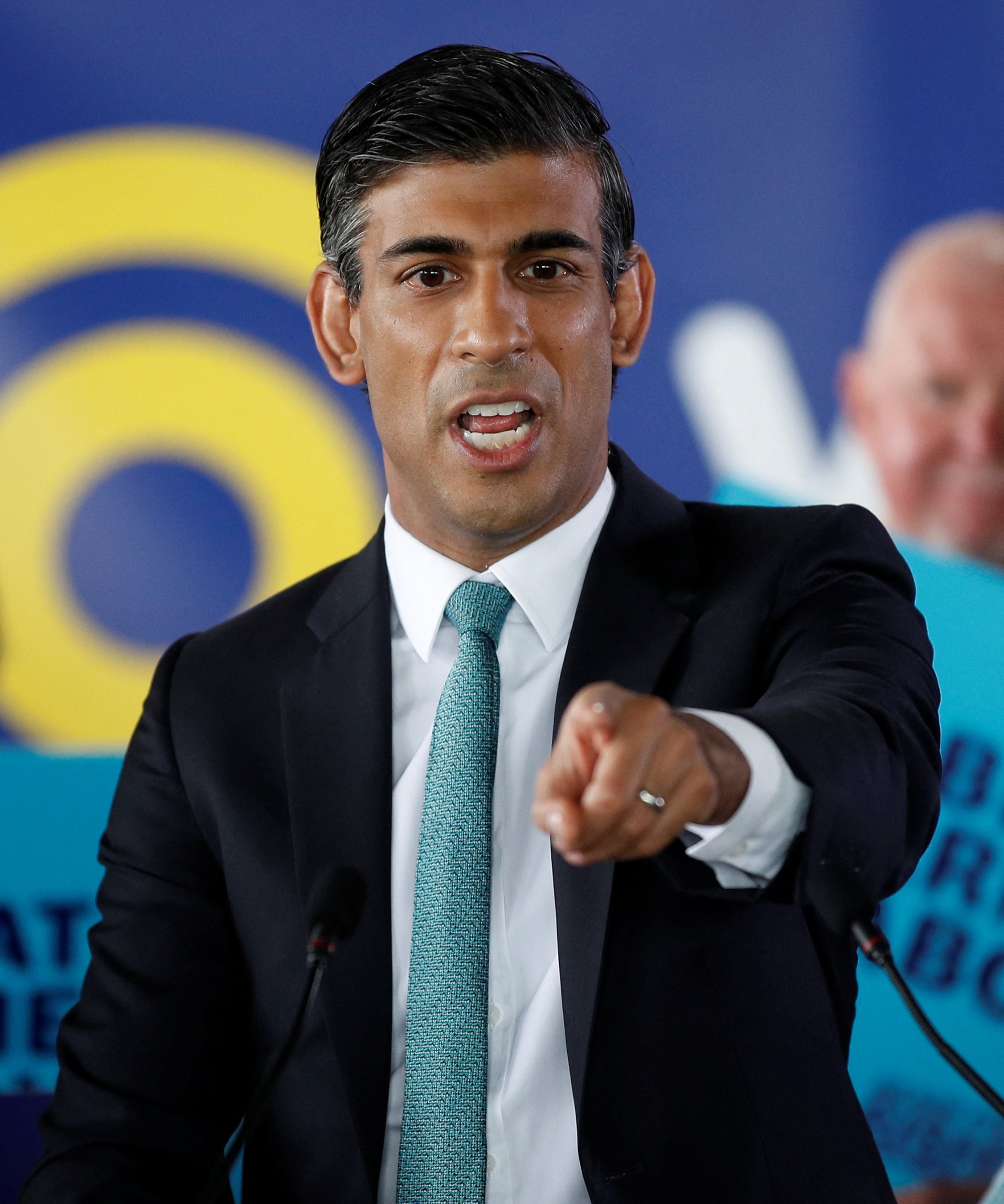 Rishi Sunak speaks at a Conservative Party leadership campaign event in Grantham, Britain, in July. Three months after losing the race to become British prime minister, he replaced the woman who beat him, Liz Truss. Photo: Reuters