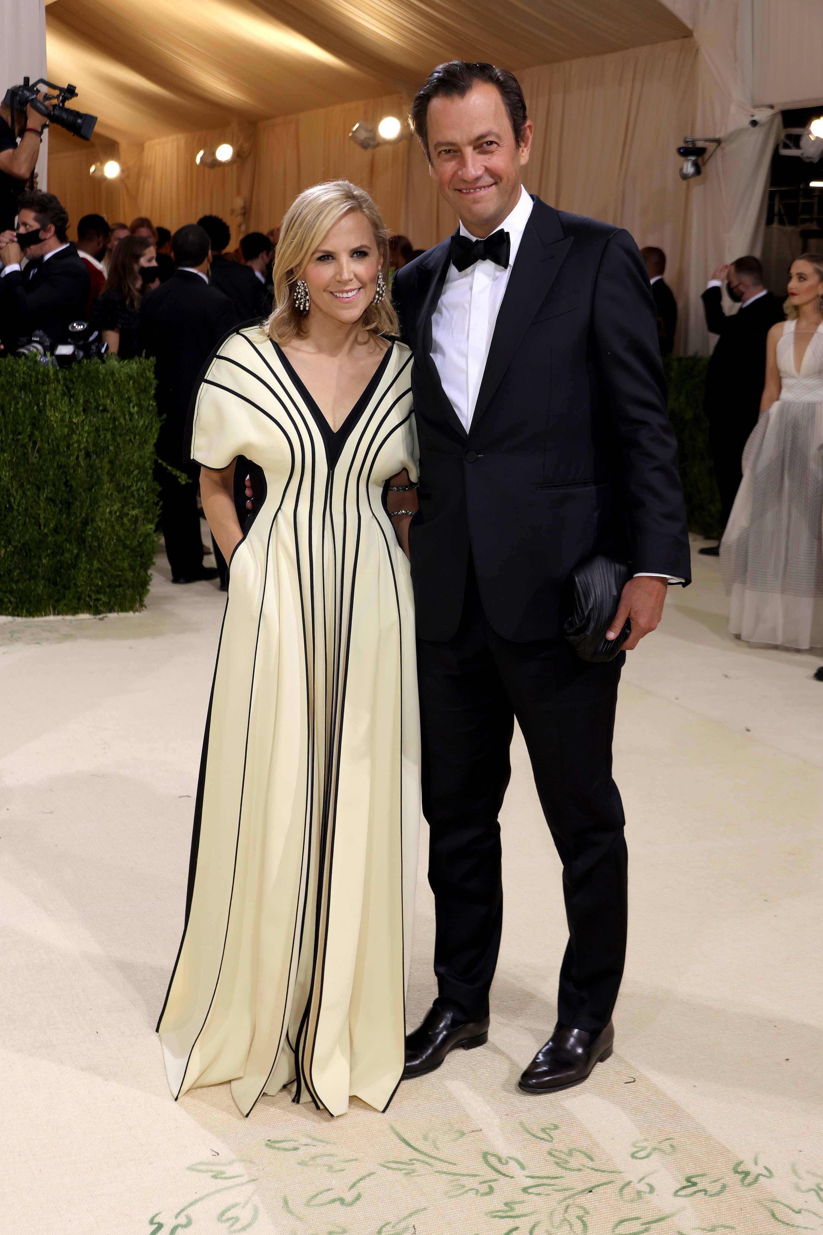 Tory Burch CEO Pierre-Yves Roussel (right) with his wife, designer Tory Burch, at the 2021 Met Gala in New York. Photo: WireImage