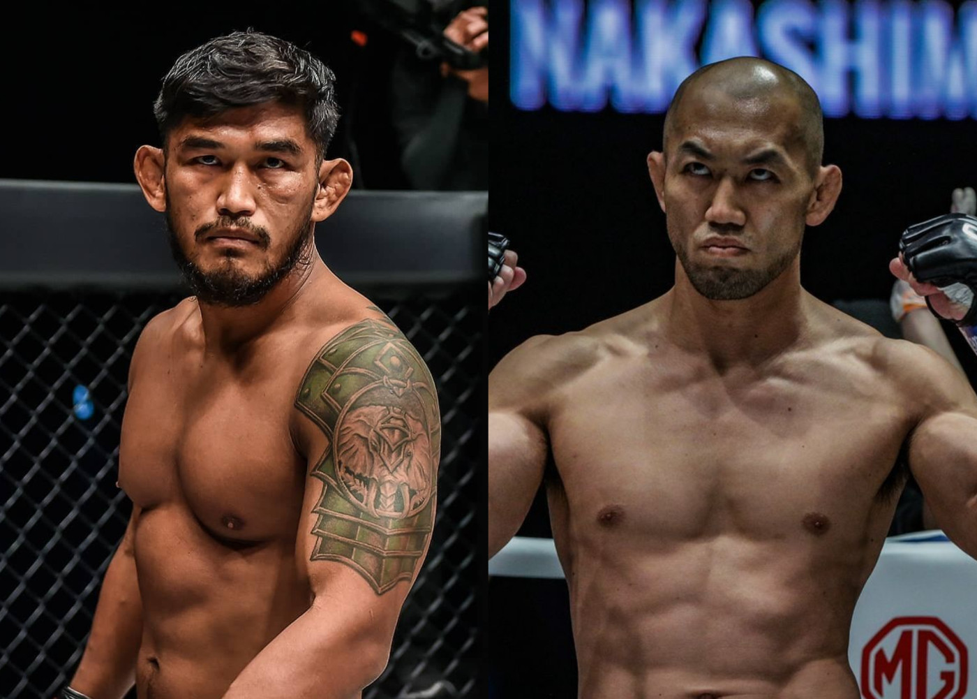 Myanmar’s Aung La N Sang (left) and Japan’s Yushin Okami will meet at ONE 163 on November 19 in Singapore. Photos: ONE Championship.