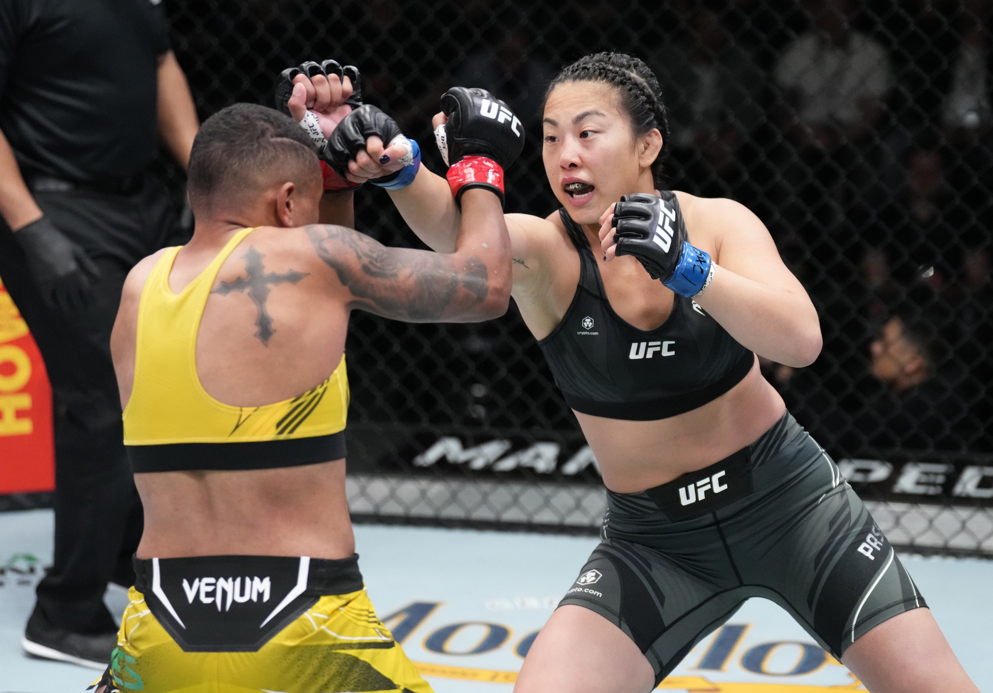 Ramona Pascual (right) punches Josiane Nunes during UFC Fight Night in Las Vegas. Photo: Zuffa LLC