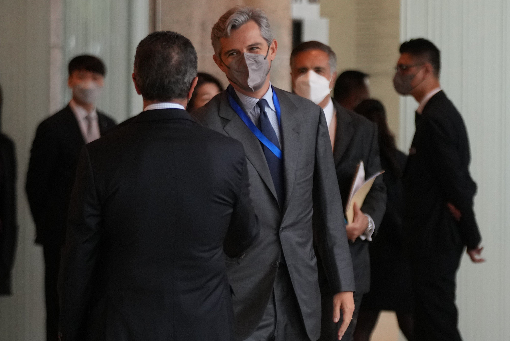 Filippo Gori, Asia-Pacific chief executive officer of JPMorgan Chase & Co., arriving for a closed-door meeting at the office of the Hong Kong Monetary Authority (HKMA) in Central on 1 November, 2022. Photo: Sam Tsang.