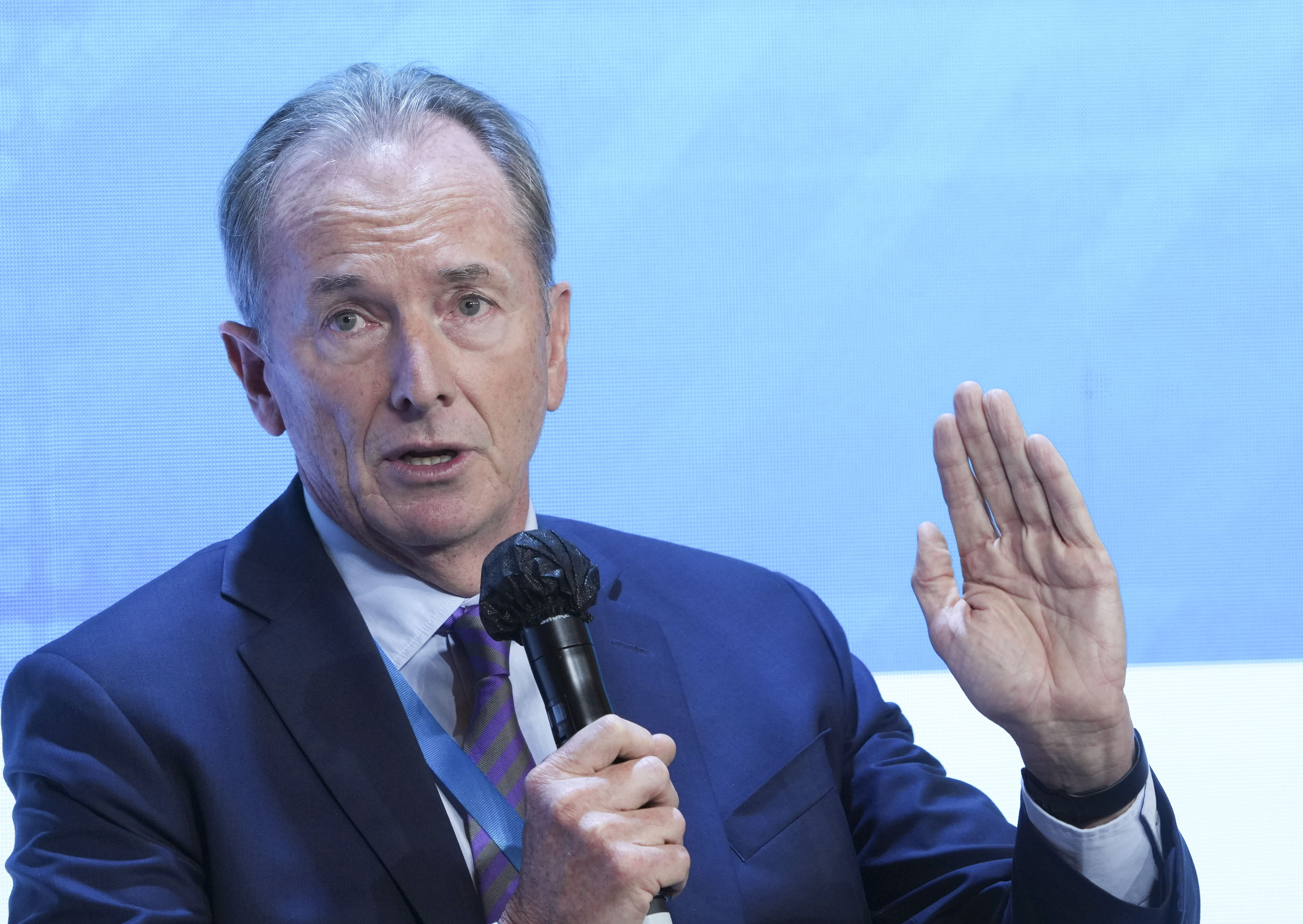 James Gorman, chairman and CEO of Morgan Stanley, speaks at the Global Financial Leaders’ Investment Summit in Hong Kong on Wednesday. Photo: Sam Tsang