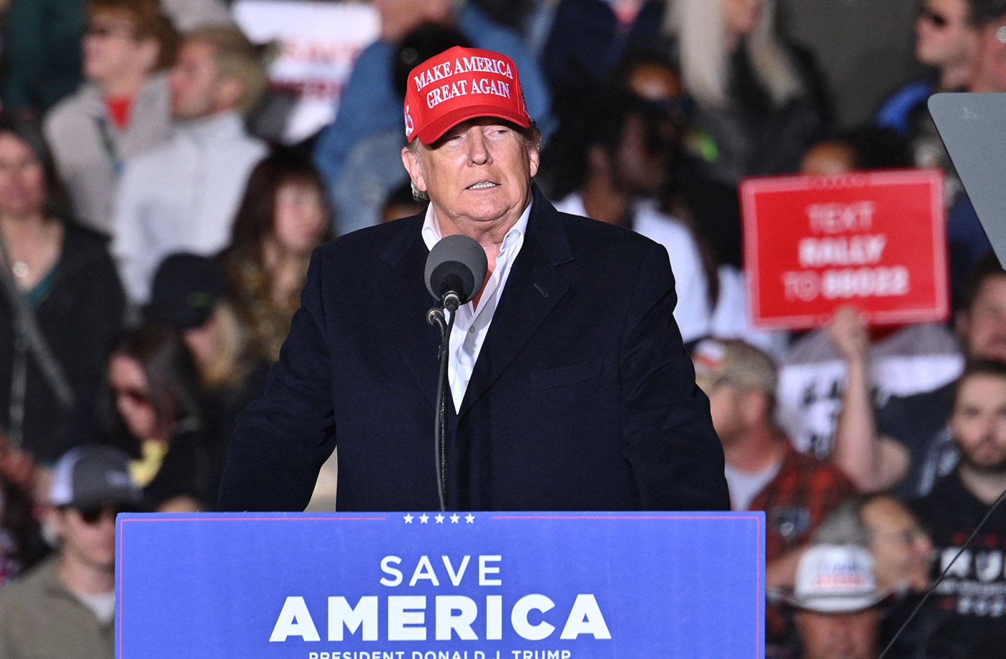 Former US president Donald Trump speaks during a rally in Florence, Arizona, on January 15. Photo: TNS