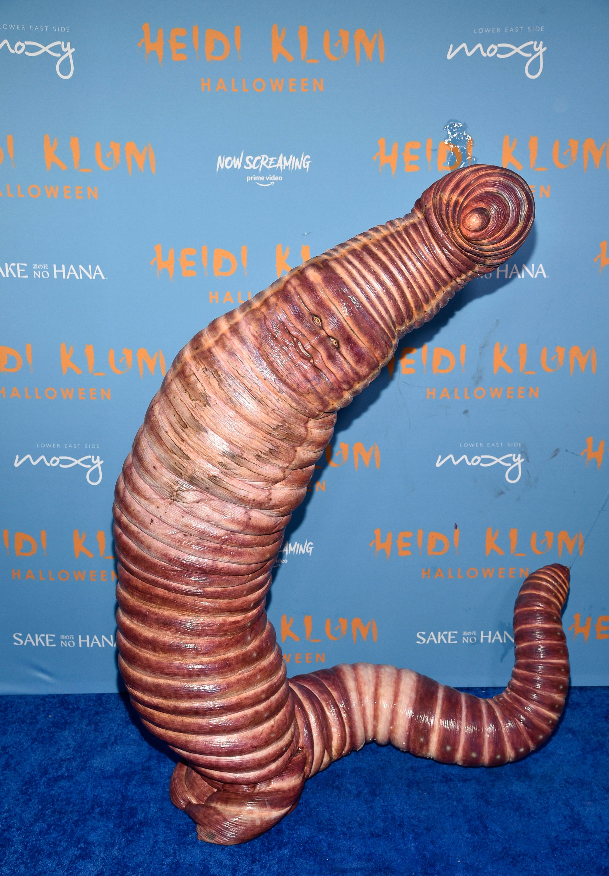 Heidi Klum appears to have outdone herself in 2022 as a giant worm – particularly with the prosthetics around her face. Minds were blown. Photo: Invision/AP