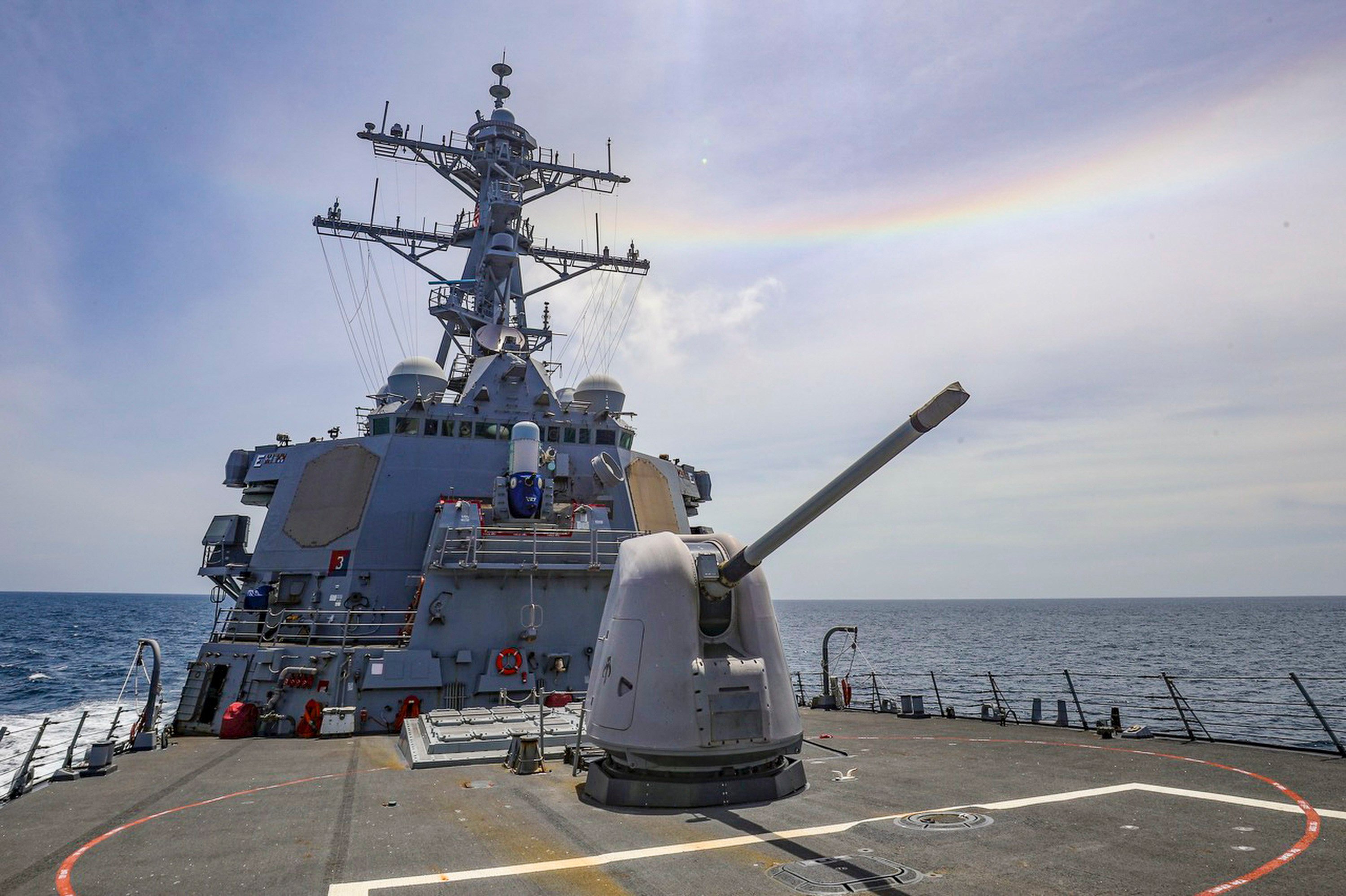 The USS Benfold sailing through the Taiwan Strait in July. The warship was forward-deployed to the US 7th Fleet’s area of operations to support Taiwan’s military defence capability. Photo: U.S. Navy