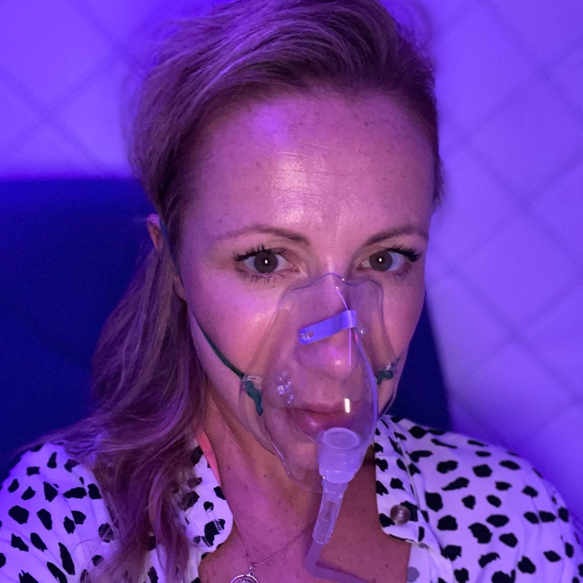 If you have HBOT in a multi-seat chamber you will be given an oxygen mask. Photo: Tara Loader Wilkinson
