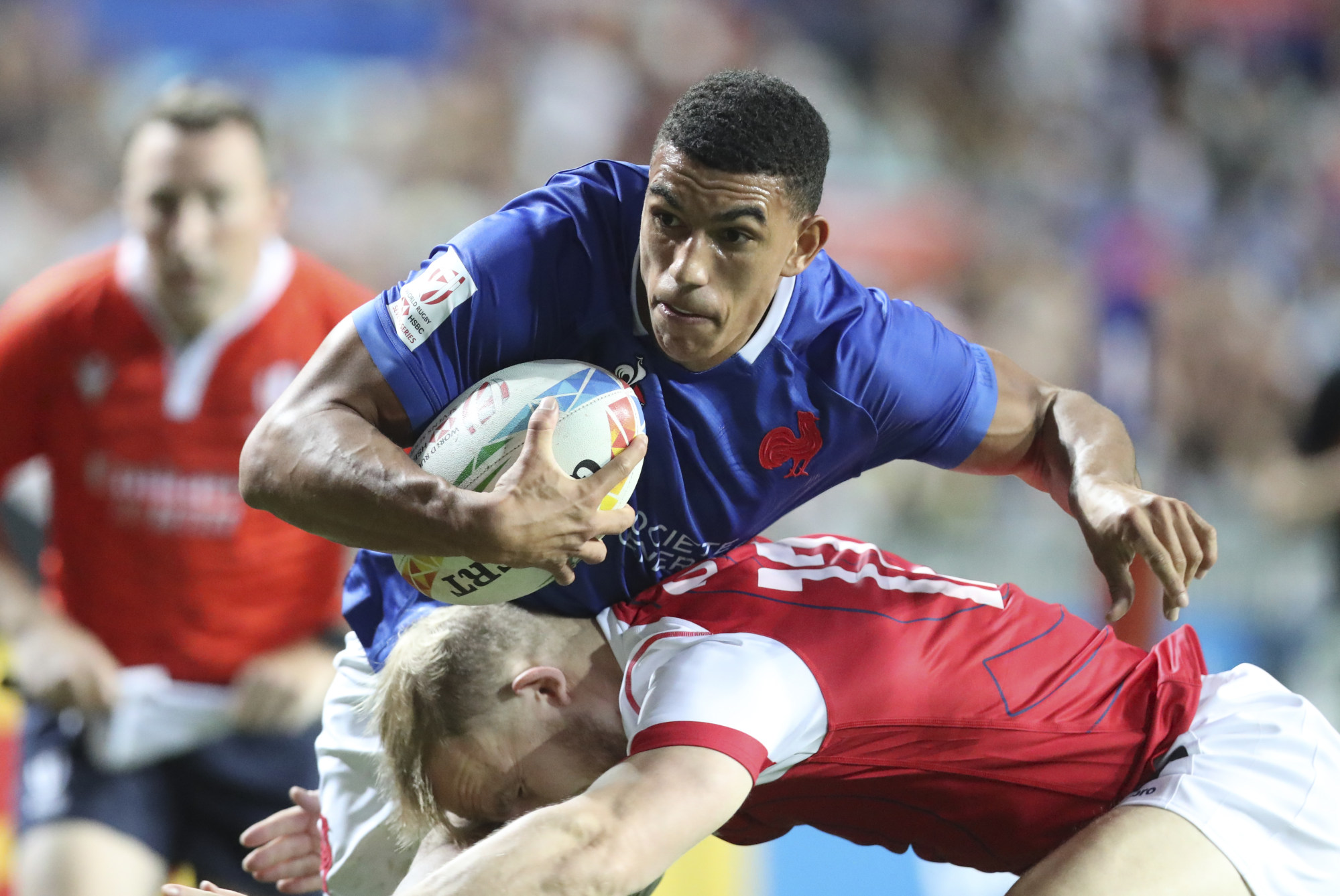 France’s Aaron Grandidier in action against Great Britain. Photo: K.Y. Cheng