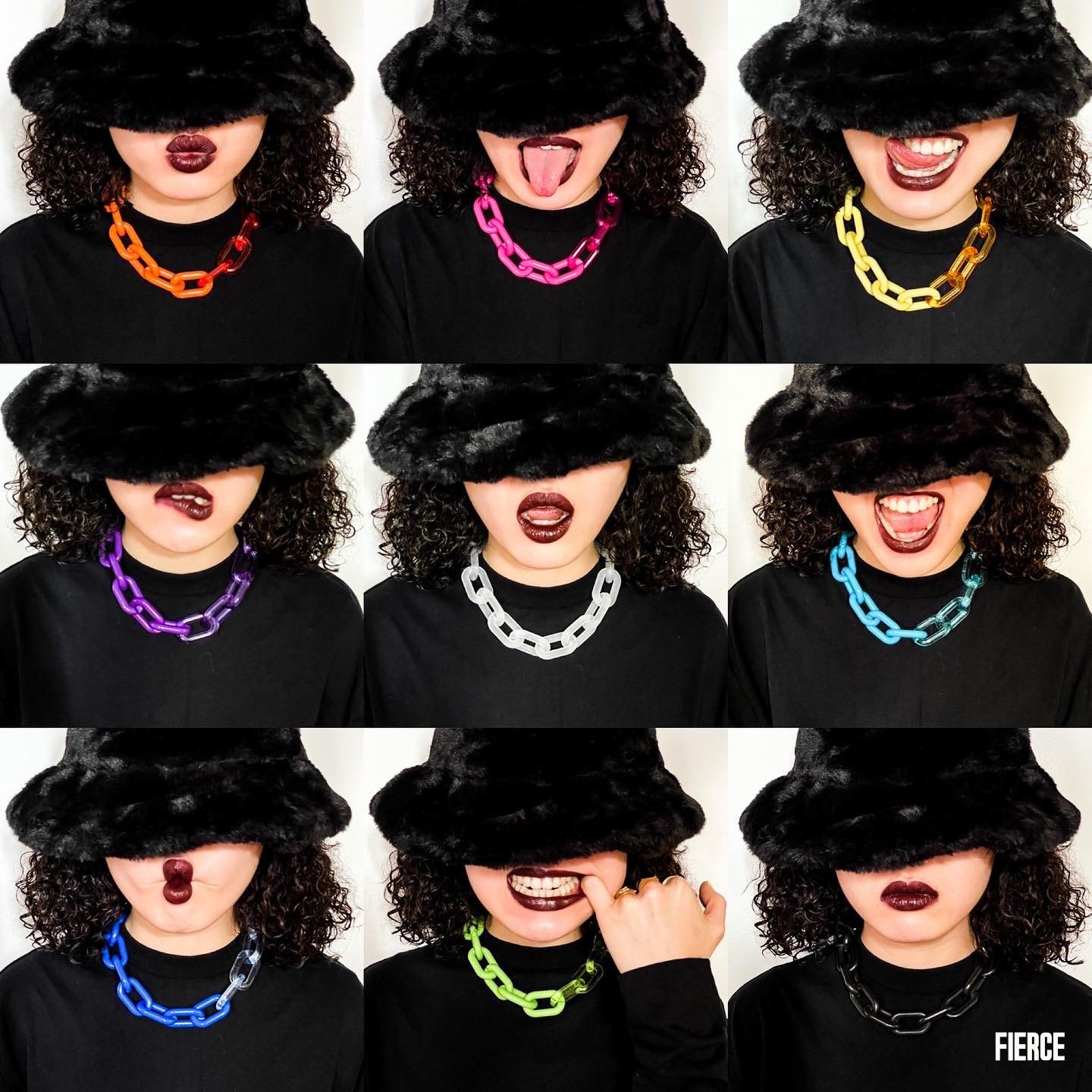 Colourful unisex chains from Hong Kong fashion brand Fierce.