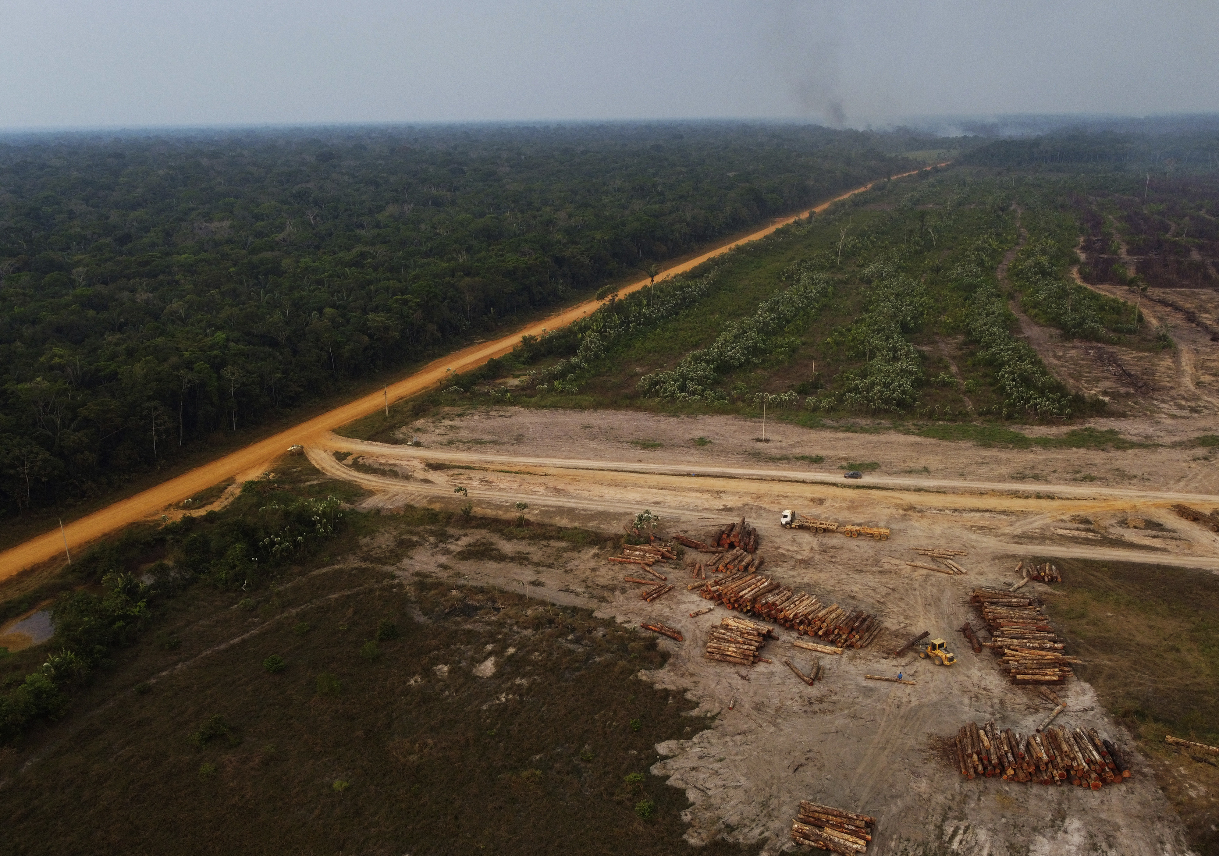 An area of forest on fire near a logging area in the Transamazonica highway region, in the municipality of Humaita, Amazonas state, Brazil, in September 2022. Brazil’s president-elect Luiz Inácio Lula da Silva has promised to reverse a surge in deforestation in the Amazon rainforest. Photo: AP