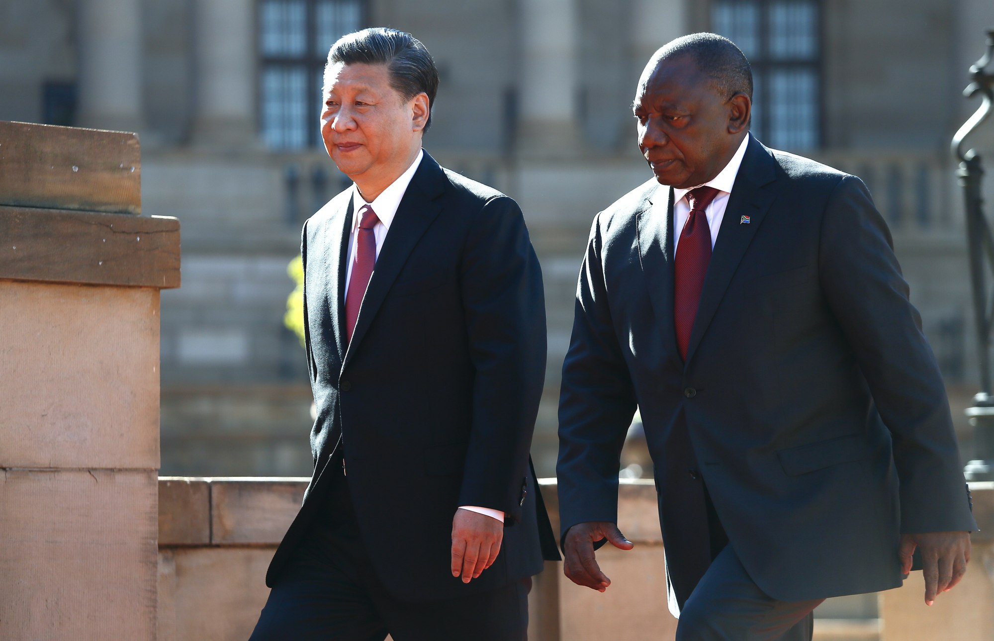 President Cyril Ramaphosa with Chinese President Xi Jinping in Pretoria, South Africa, in 2018. Photo: EPA-EFE