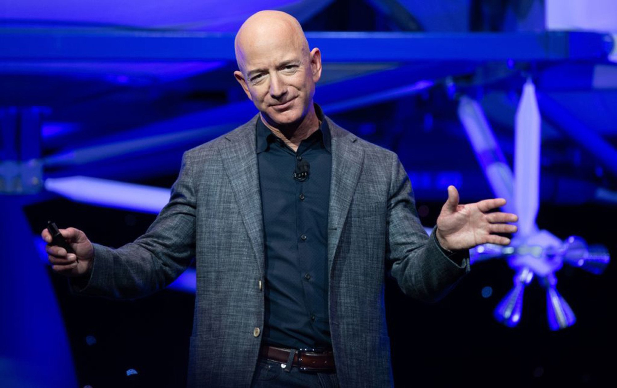 Jeff Bezos is currently the fourth richest person in the world, dropping down the list as Amazon’s value also drops. Photo: AFP via Getty Images/TNS