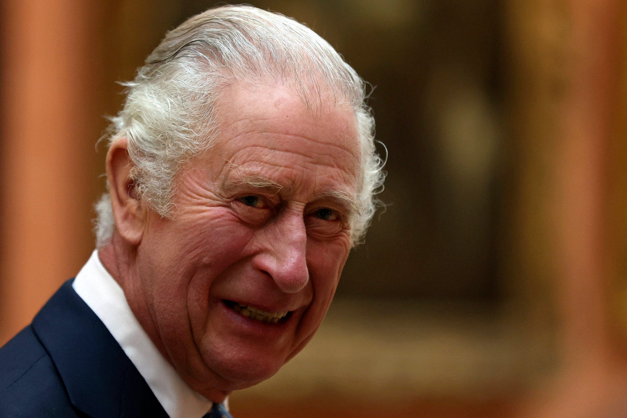 Britain’s King Charles meets members of the West End Gospel Choir after a ceremony commemorating the 50th anniversary of the Resettlement of British Asians from Uganda in the UK, at Buckingham Palace, in London, on November 2. Photo: AP