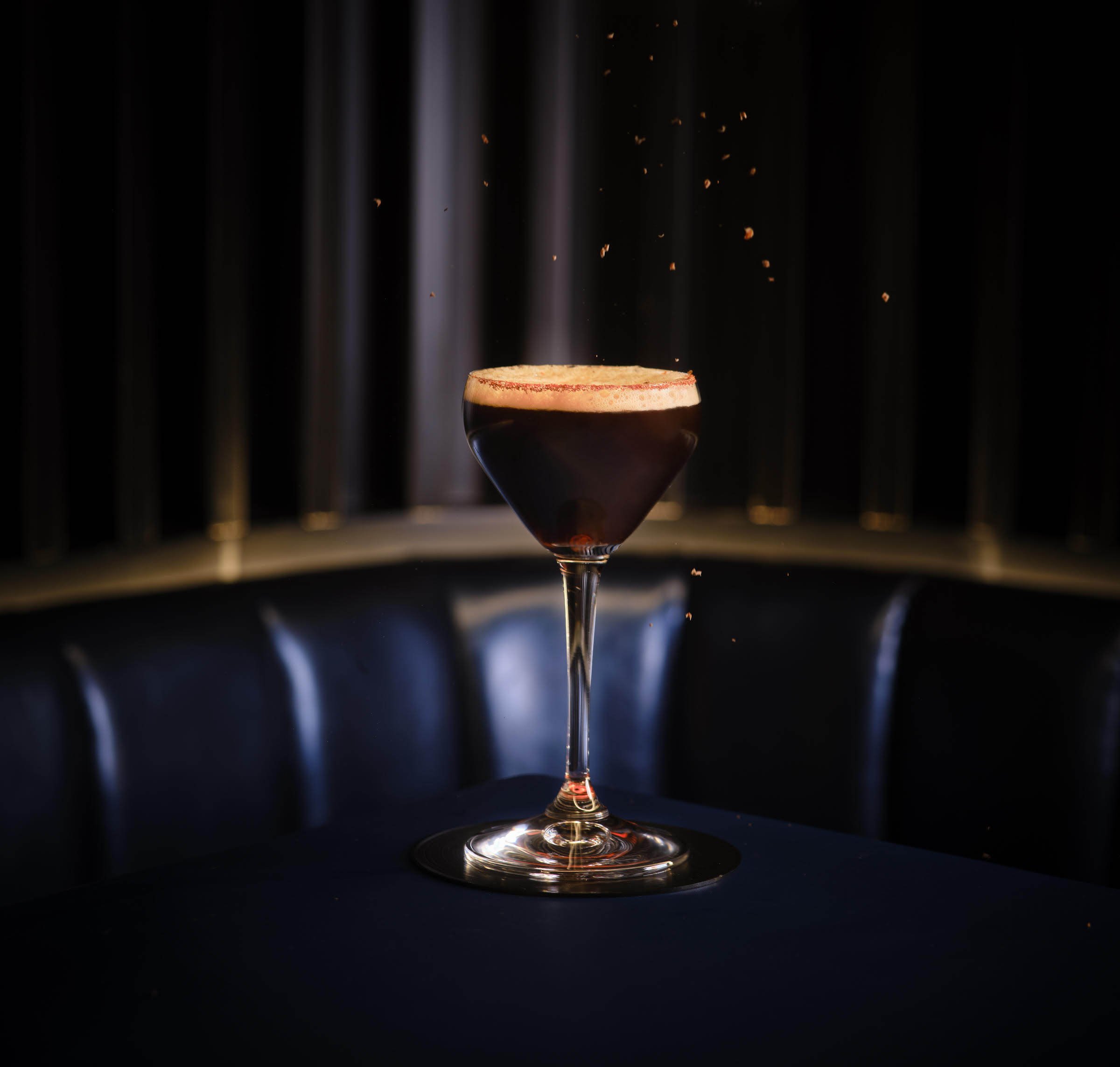 Wake Up - Inspired by Rage Against The Machine’s 1991 hit, this espresso martini riff comprises beef jerky-washed Wild Turkey Rye, espresso, coffee liqueur, kokuto syrup, and is garnished with shrimp roe and tonka beans. Photo: Handout