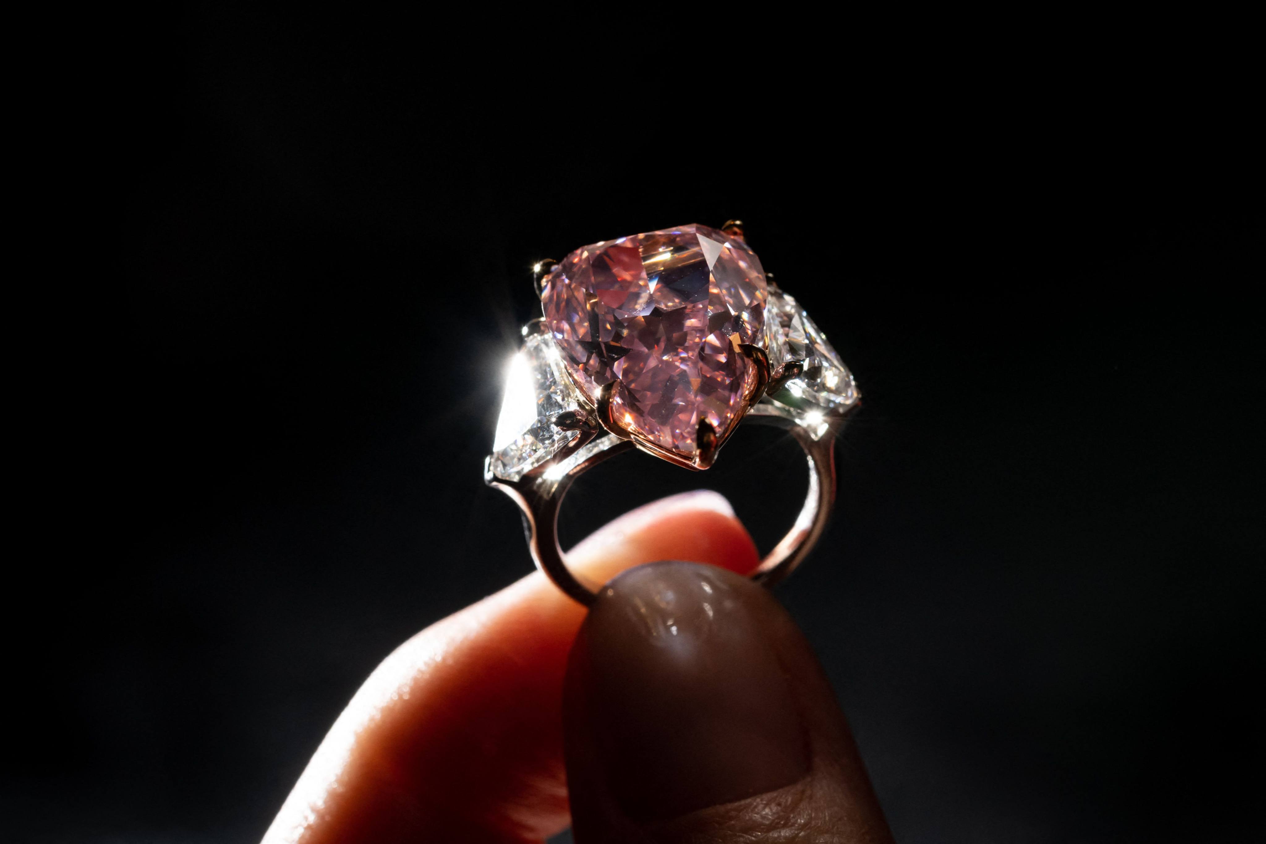 The Fortune Pink, an exceptionally rare giant gemstone. Photo: AFP