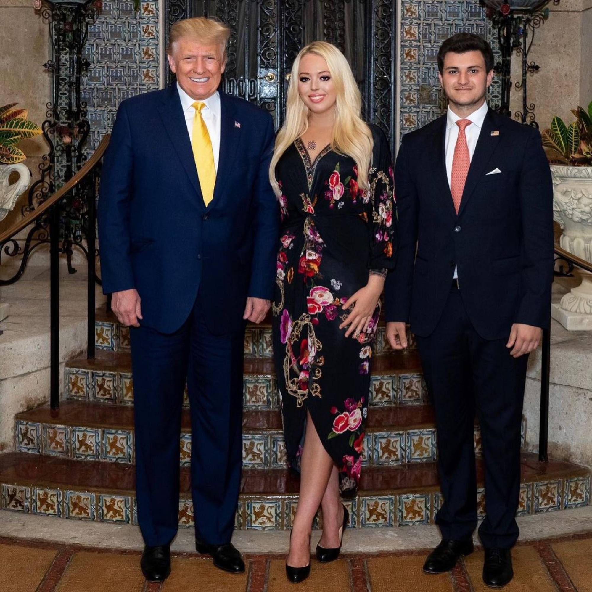 Tiffany Trump and Michael Boulos with Tiffany’s father, Donald Trump. Photo: @tiffanytrump/Instagram