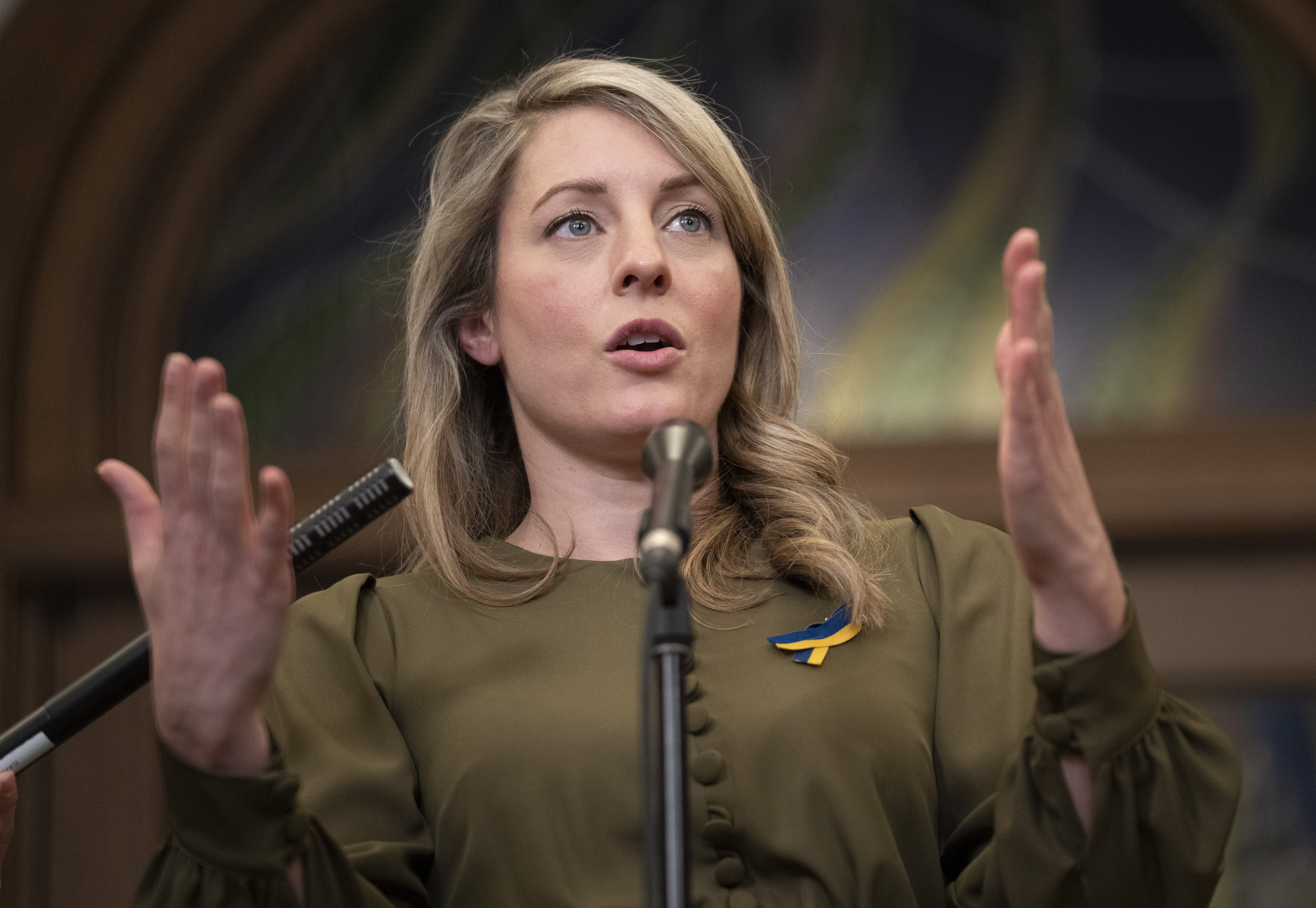 Canadian Foreign Affairs Minister Melanie Joly responds to questions at the House of Commons in Ottawa in March. Photo: The Canadian Press via AP