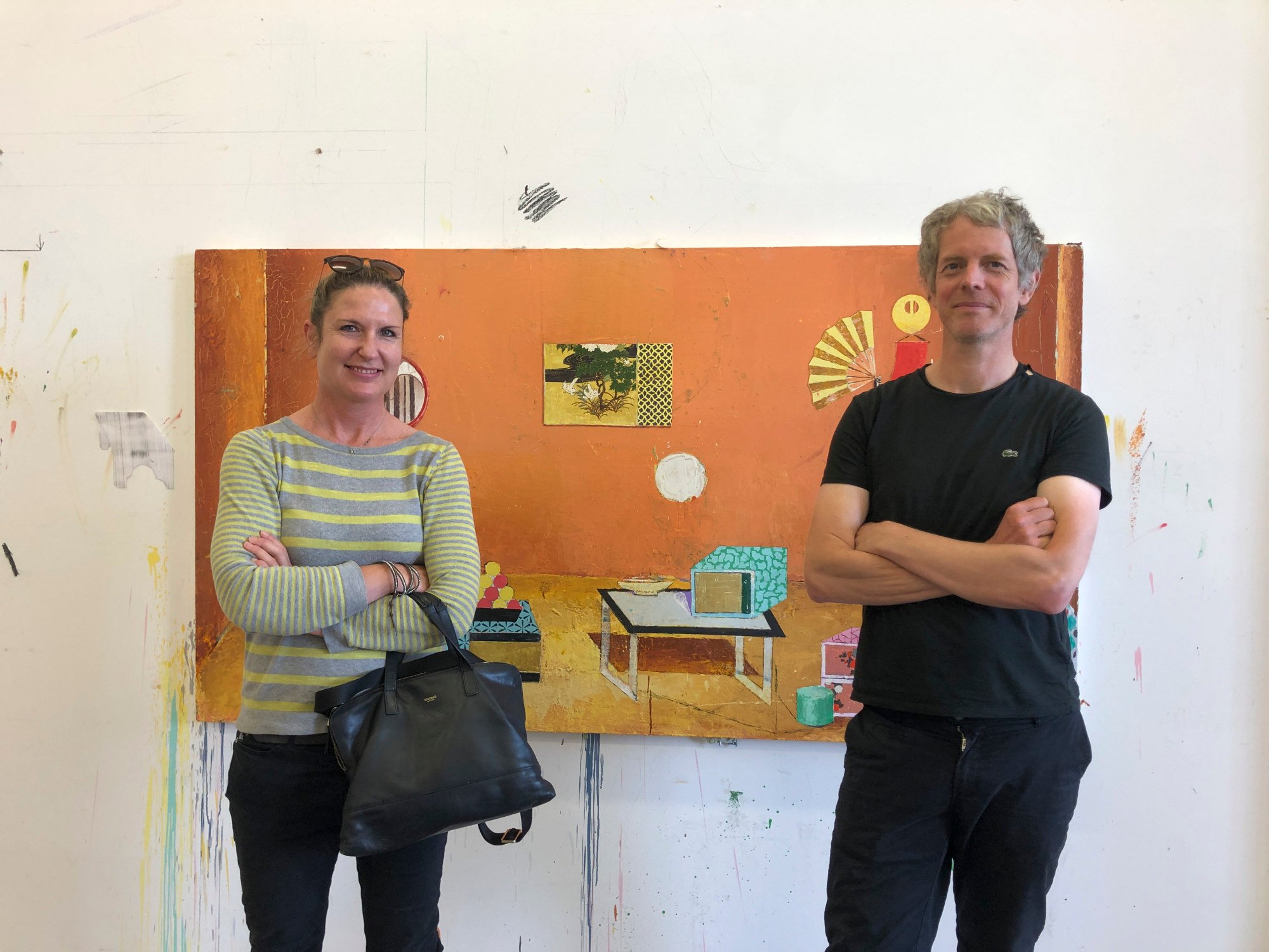 Weischer and Esther Niebel (left). Niebel is co-organising an exhibition with the Sichuan Fine Arts Institute. Photo: Enid Tsui