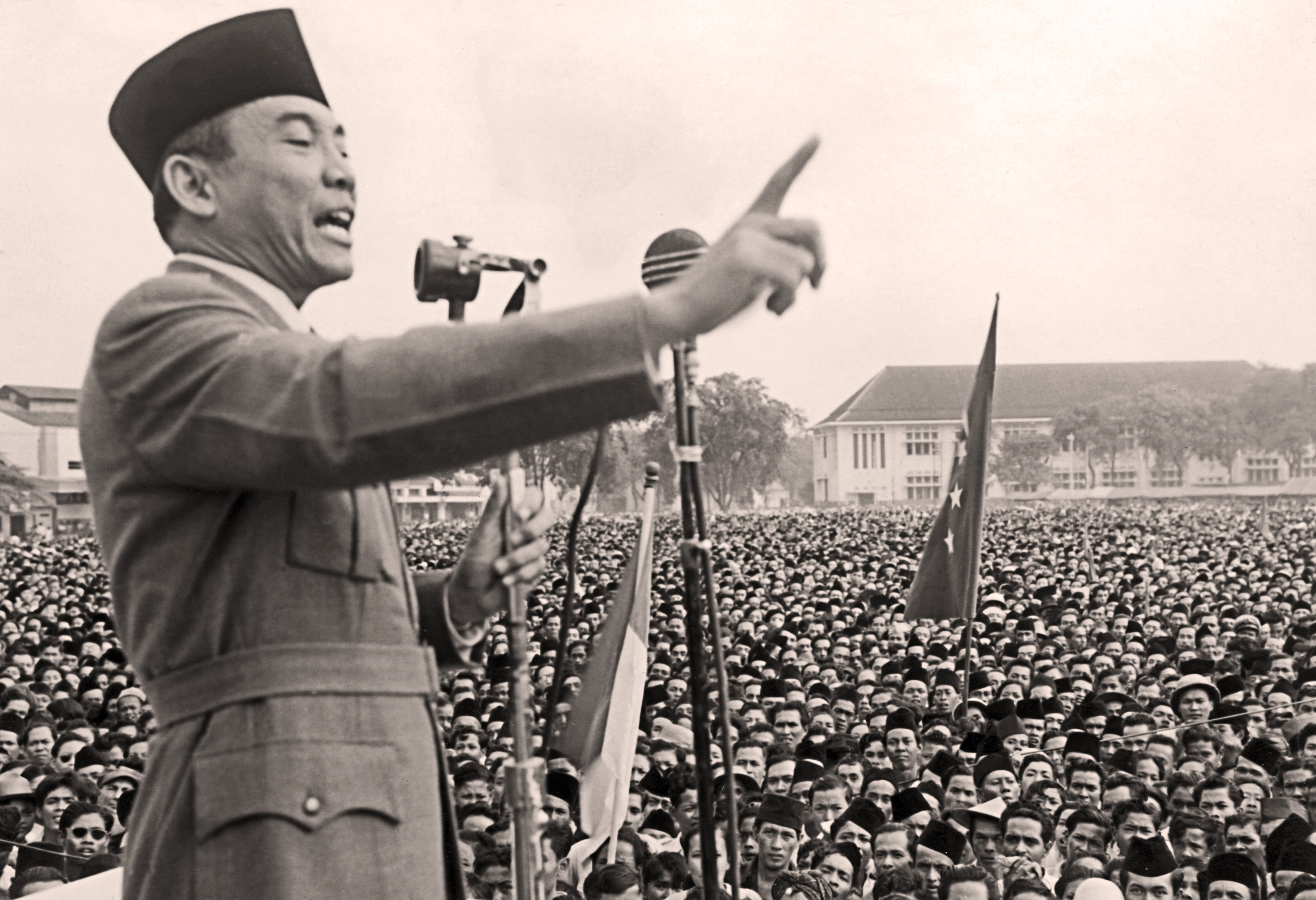 Sukarno addresses a rally of 200,000 people in Macassar, demanding independence from the Netherlands in an undated photo. To equate the “Asia by Asians” vision to the Monroe Doctrine is the ultimate insult to Asia’s desire to determine its own fate. Photo: AFP