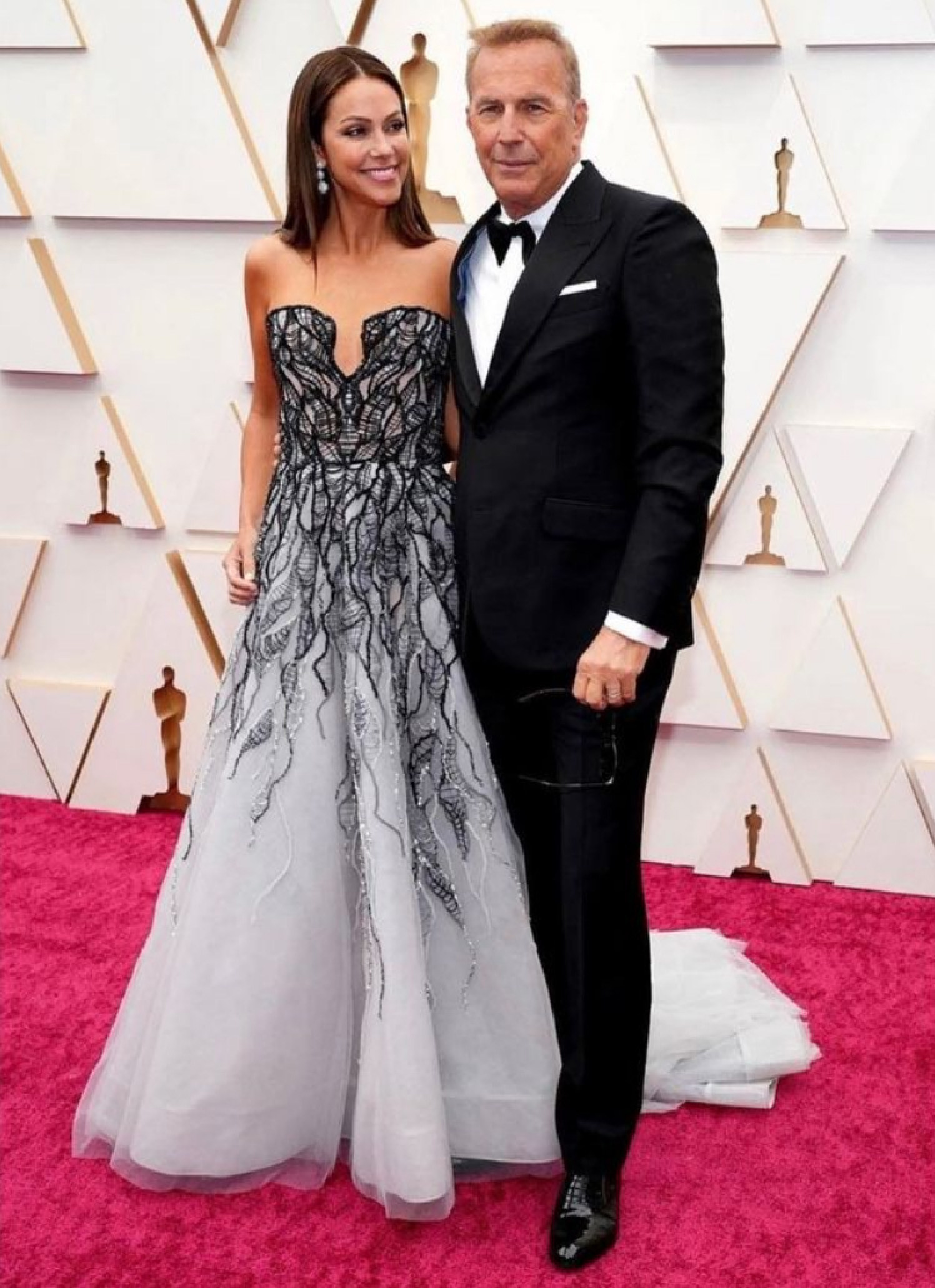 Christine Baumgartner and Costner at the 94th Academy Awards in 2022. Photo: Instagram/@kevincostnermodernwest