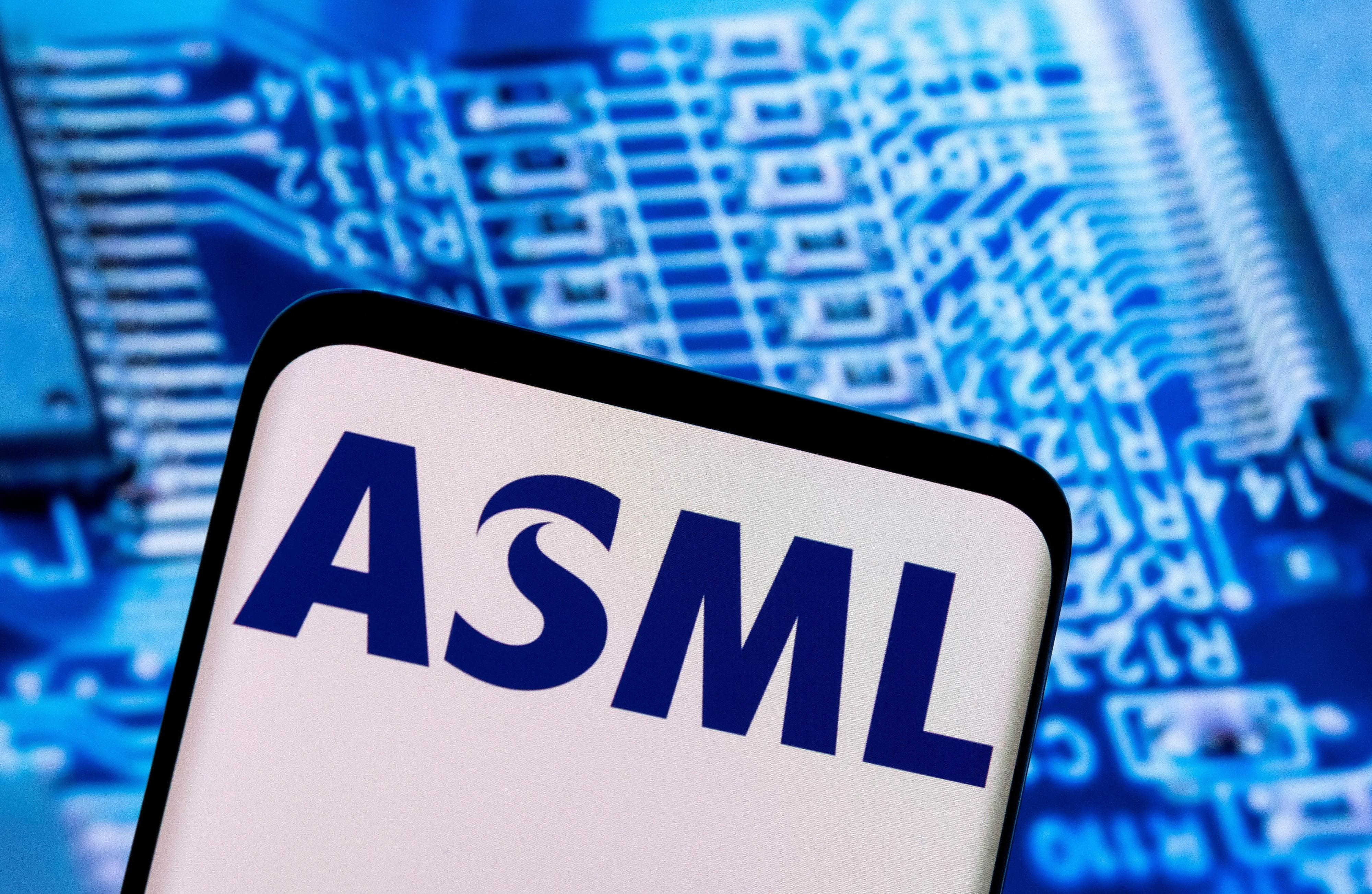 The ASML logo is seen in this illustration photo taken on February 28, 2022. Photo: Reuters