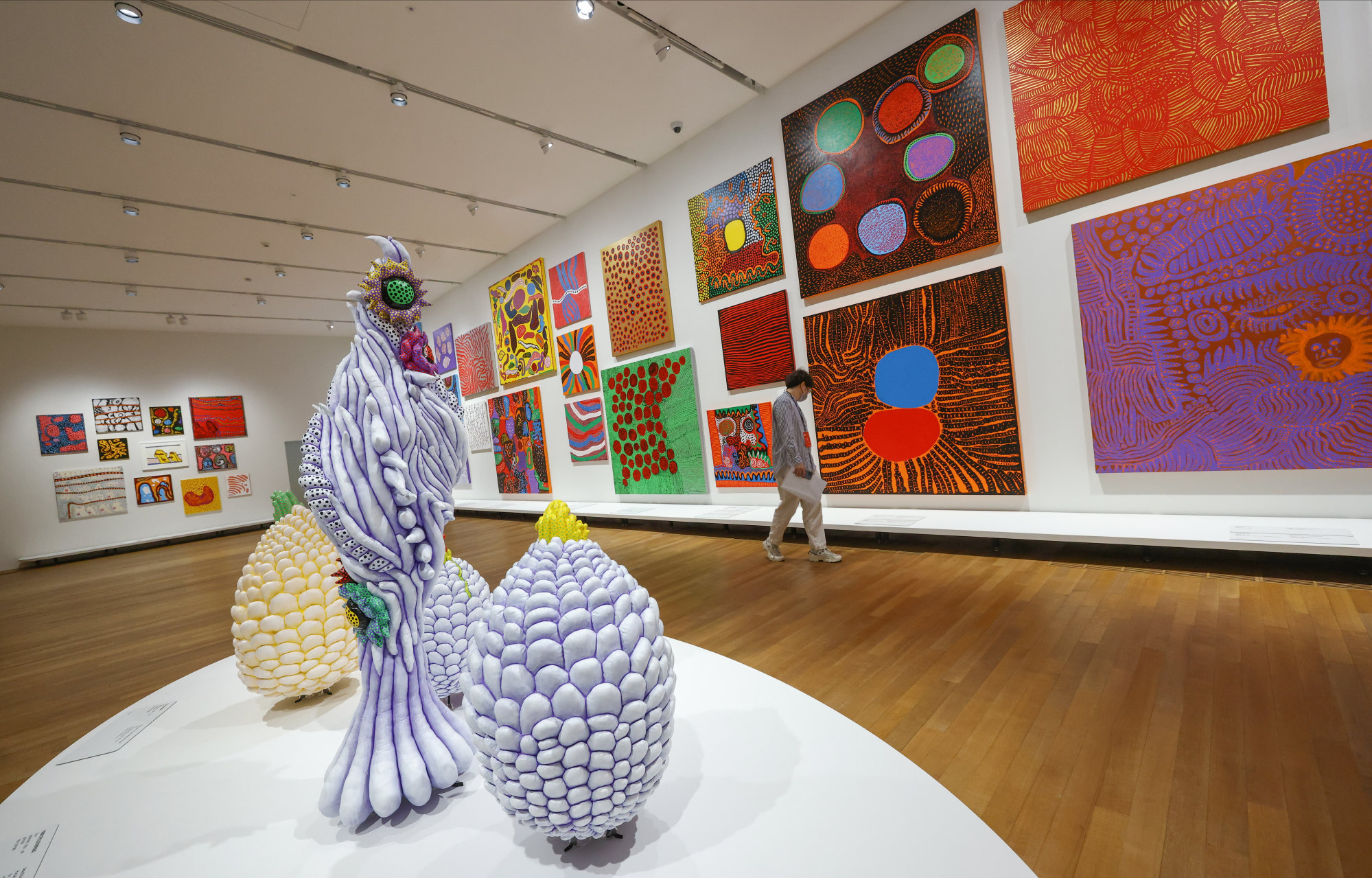 “Force of Life” by Yayoi Kusama at the exhibition. Photo: May Tse