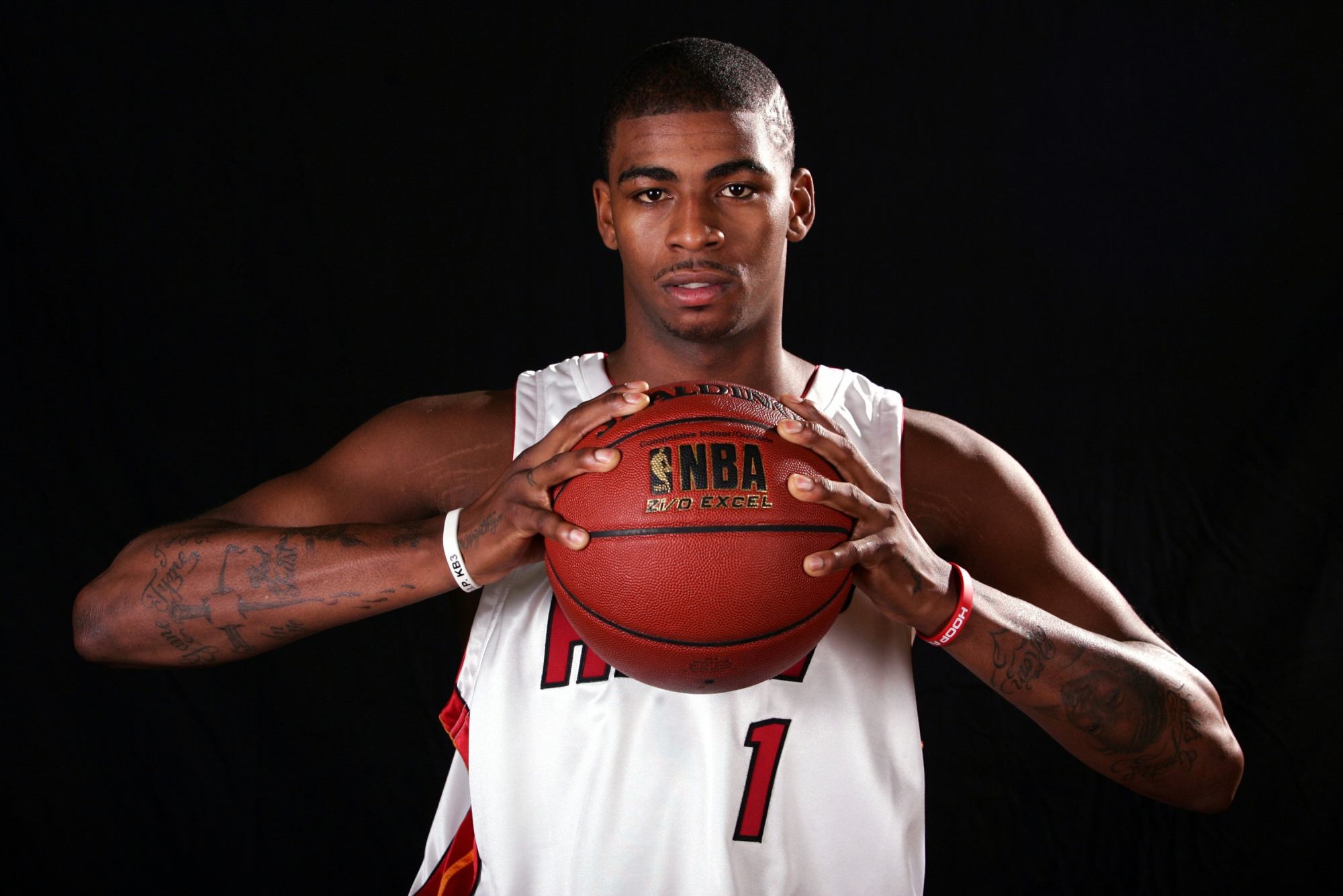 Miami Heat guard Dorell Wright poses for photos on media day in Miami in 2006. Photo: Reuters