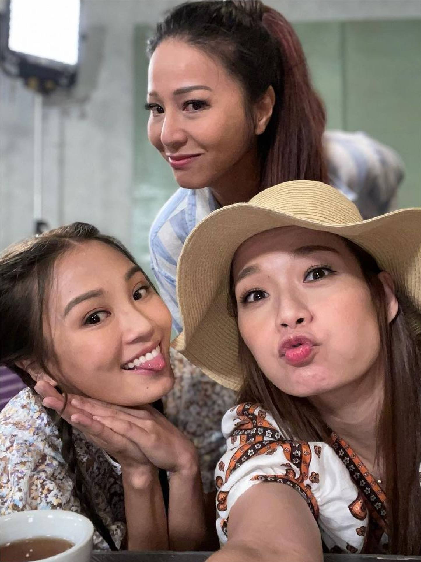 Joyce Tang Lai-ming (top), Andrea So Wen-chi (left) and Koni Lui Wai-yee (right). Photo: @konniecrab/Instagram