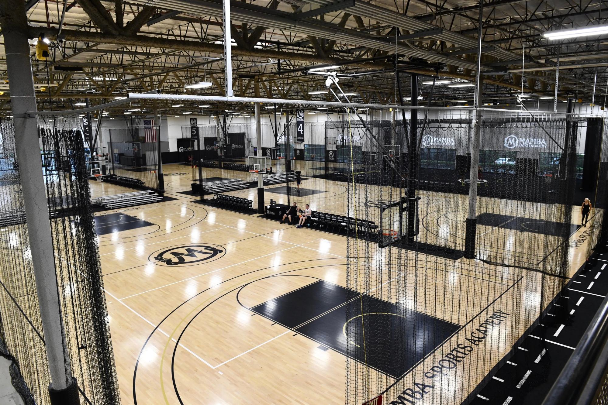 Donda Academy’s basketball team practices at the Sports Academy, formerly Mamba Sports Academy, in Thousand Oaks, California. Photo: Mamba & Mambacita Sports Foundation