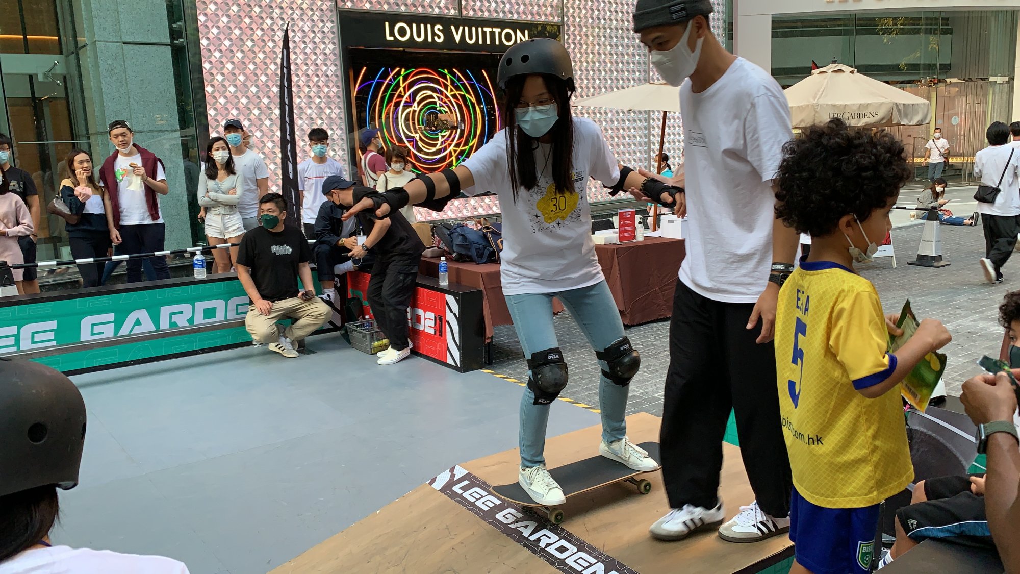 Skateboarders at the Lee Gardens Skateboard Fest 2021 in Hong Kong. Photo: Handout