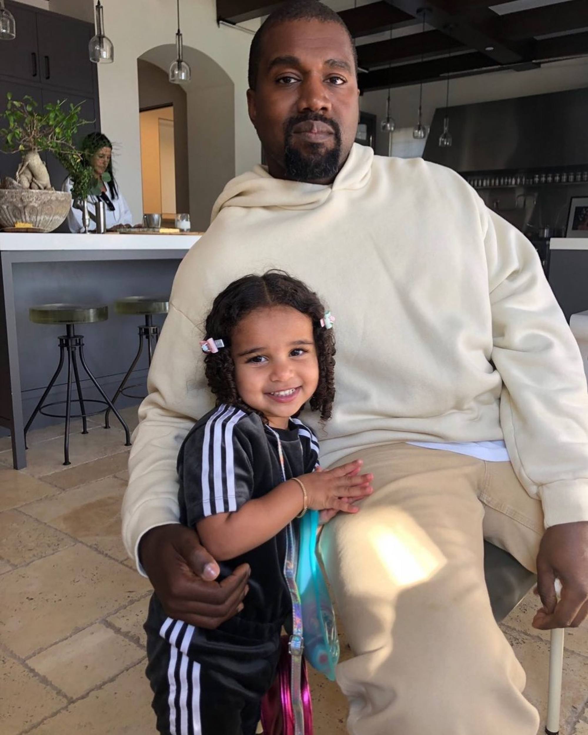 Dream Kardashian and Kanye West, aka her auntie Kim’s former husband. Photo: @robkardashianofficial/Instagram