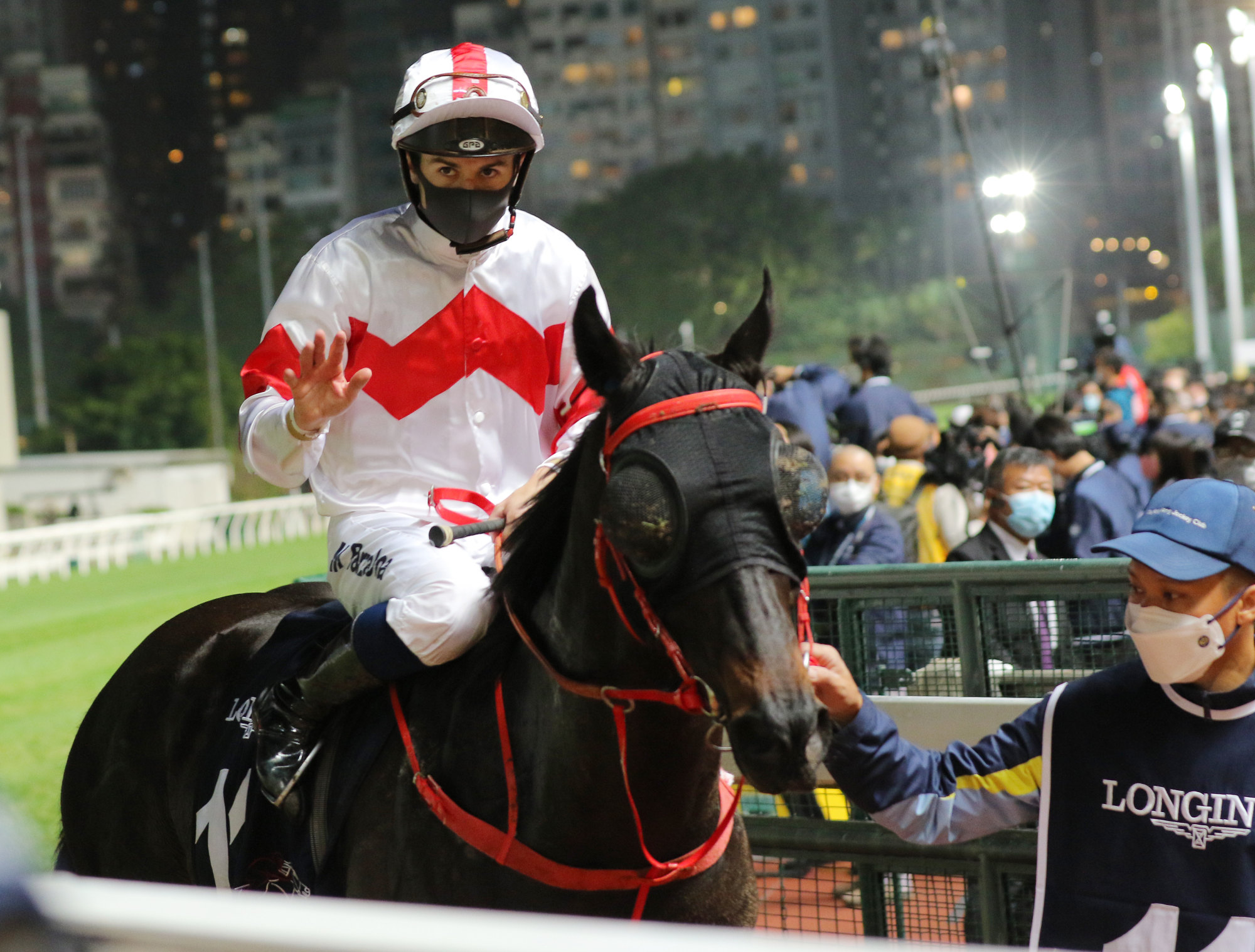 Mickael Barzalona celebrates a winner during last year’s International Jockeys’ Championship at Happy Valley.