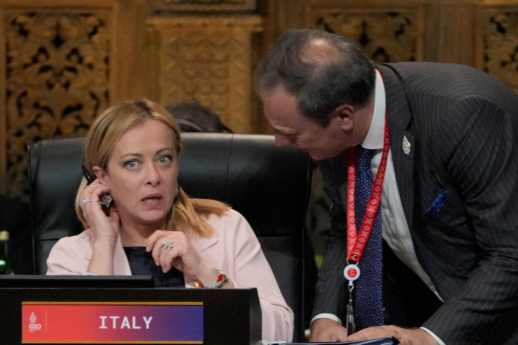 Italian Prime Minister Giorgia Meloni at the G20 leaders summit in Bali. Italian media has reported that Xi plans to meet with her on Wednesday. Photo: Reuters
