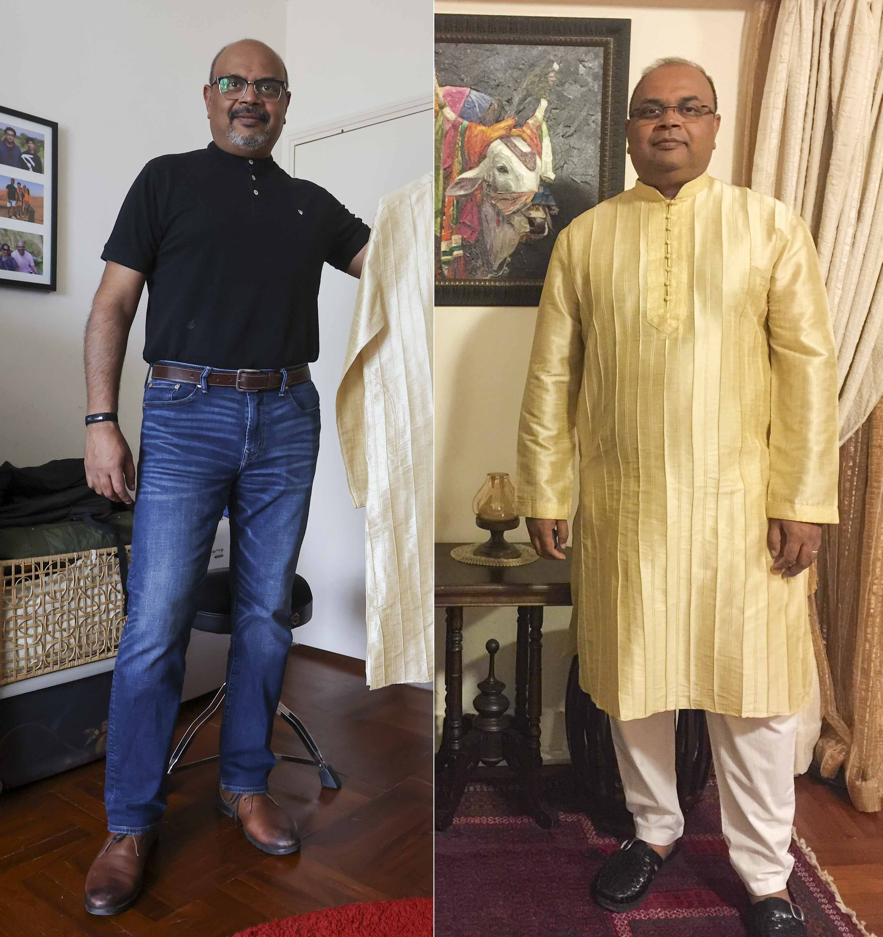 Hong Kong banker Sumanta Panigrahi now, at 85kg, and in 2017 before he started losing weight. Photo: Handout
