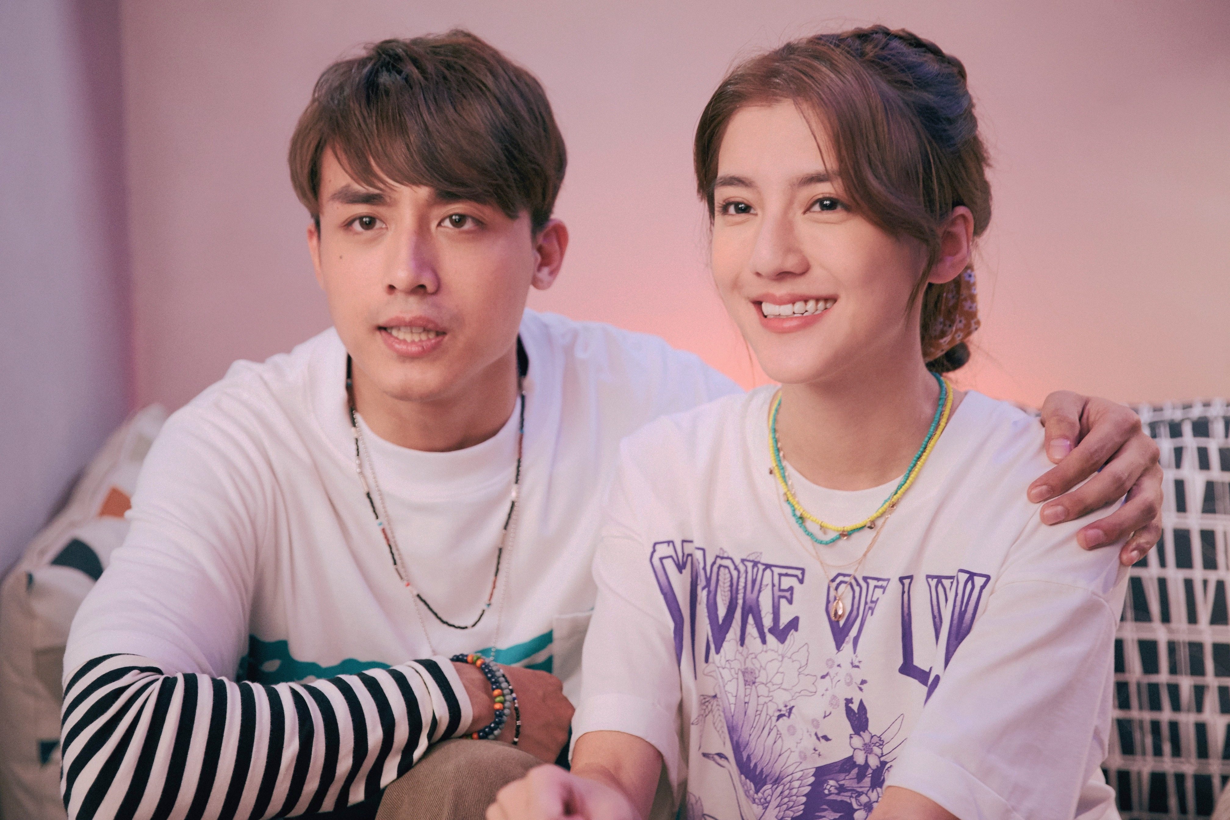 Anson Kong (left) and Karena Ng in a still from Love Suddenly.