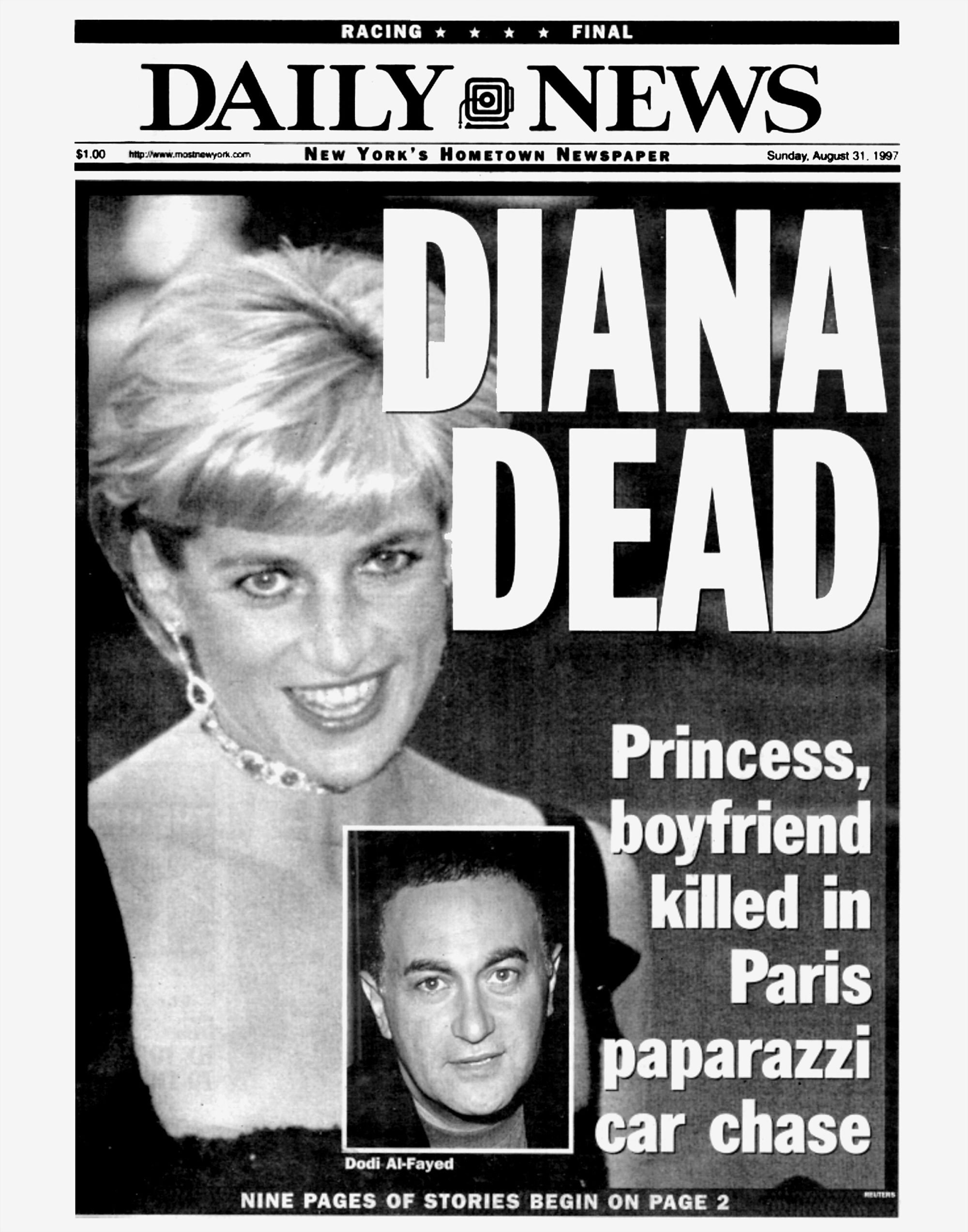 Daily News’ front page on August 31, 1997. Photo: Getty Images