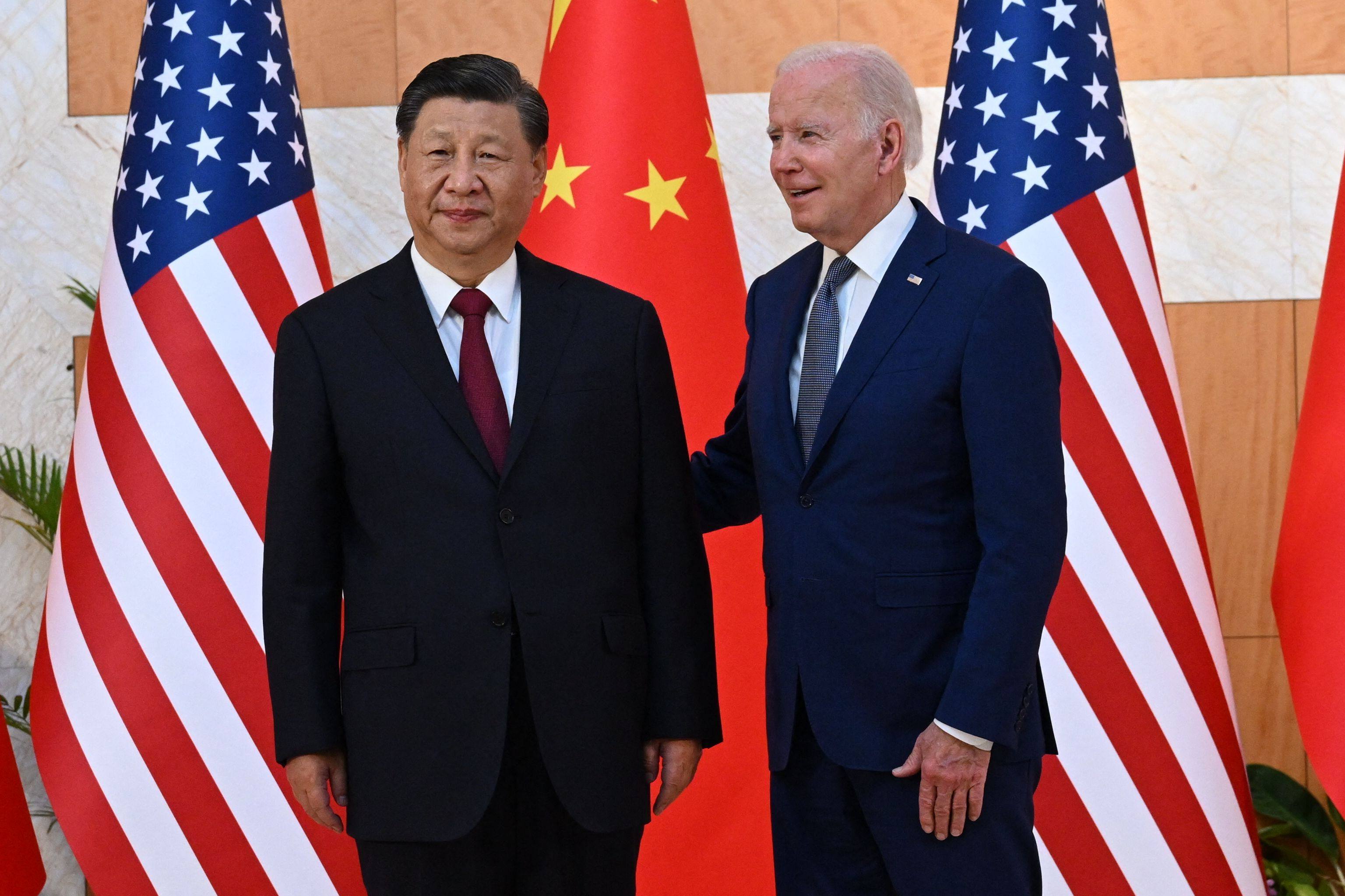 Joe Biden and Xi Jinping ahead of their meeting on the margins of the G20 Summit in  Bali on November 14. Photo: AFP