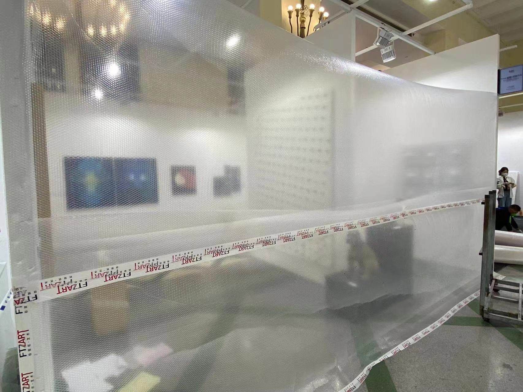 A gallery booth sealed off during Art021, the Shanghai art fair which the city government shut down after a day because a security guard tested Covid-positive. Photo: Art021