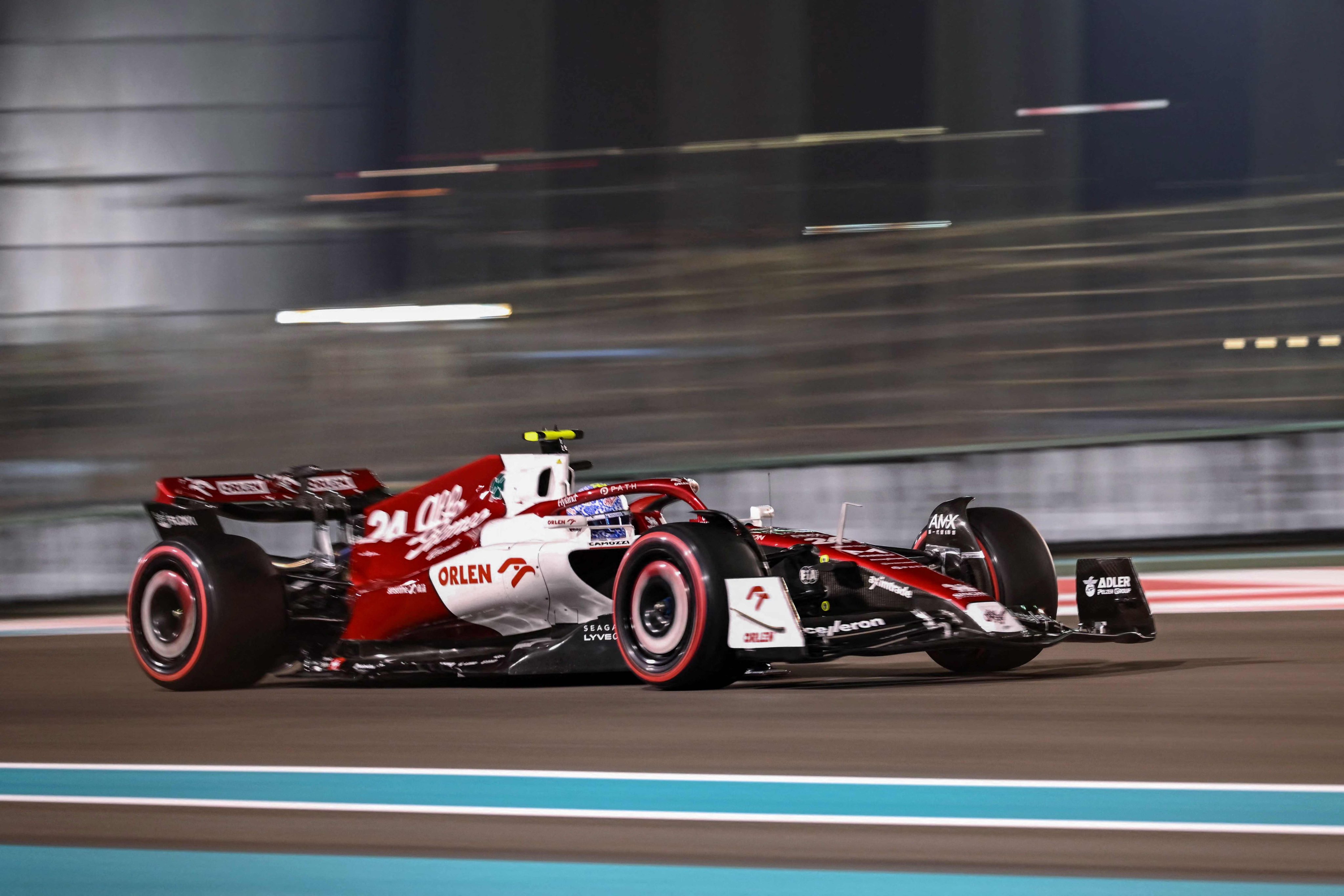 Alfa Romeo’s Zhou Guanyu drives during the qualifying session for the Abu Dhabi Grand Prix. Photo: AFP