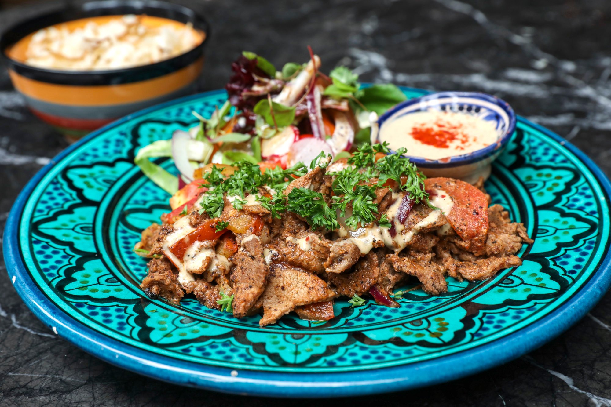 Lamb shawarma at Aziza. Photo: Nora Tam