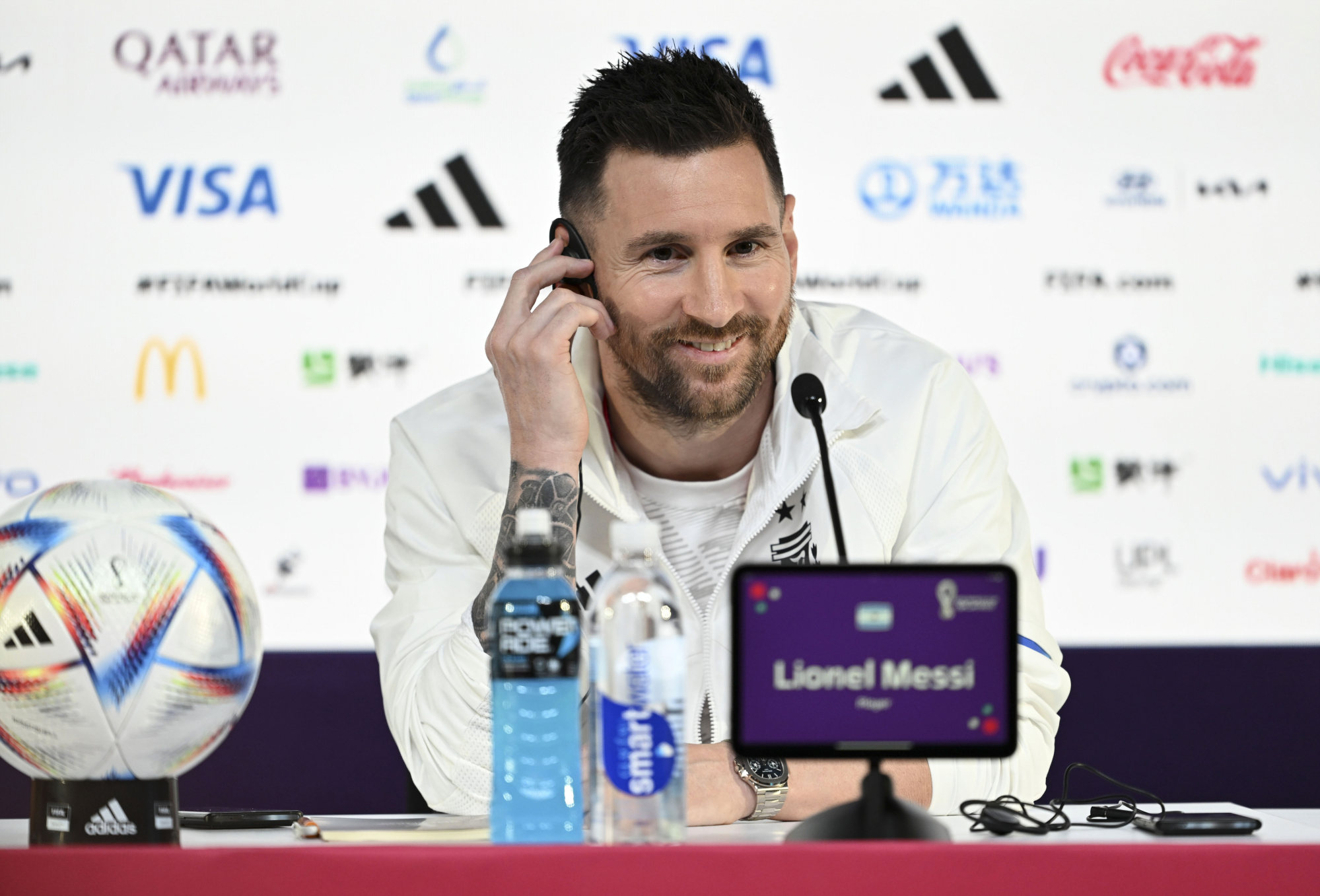‘I’m older, more mature, I want to make the most of everything,’ Argentina’s forward Lionel Messi told reporters in Doha. Photo: Xinhua