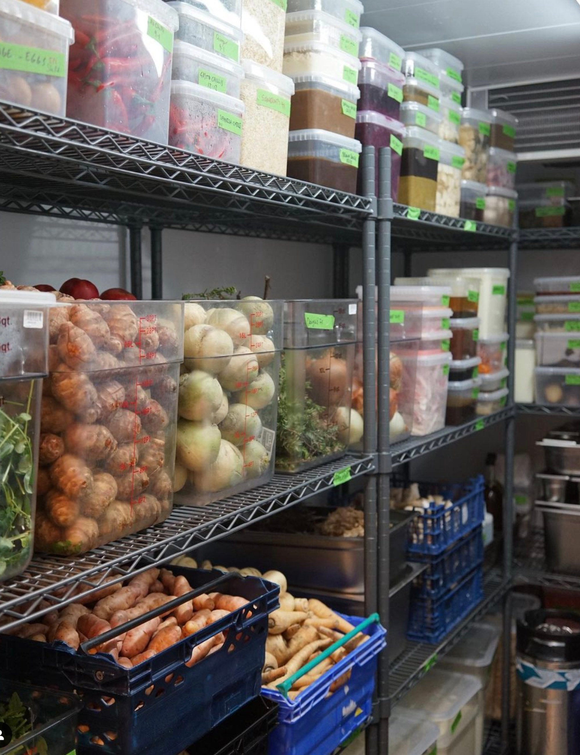 An ingredient storeroom at Silo. Photo: Instagram/@silolondon