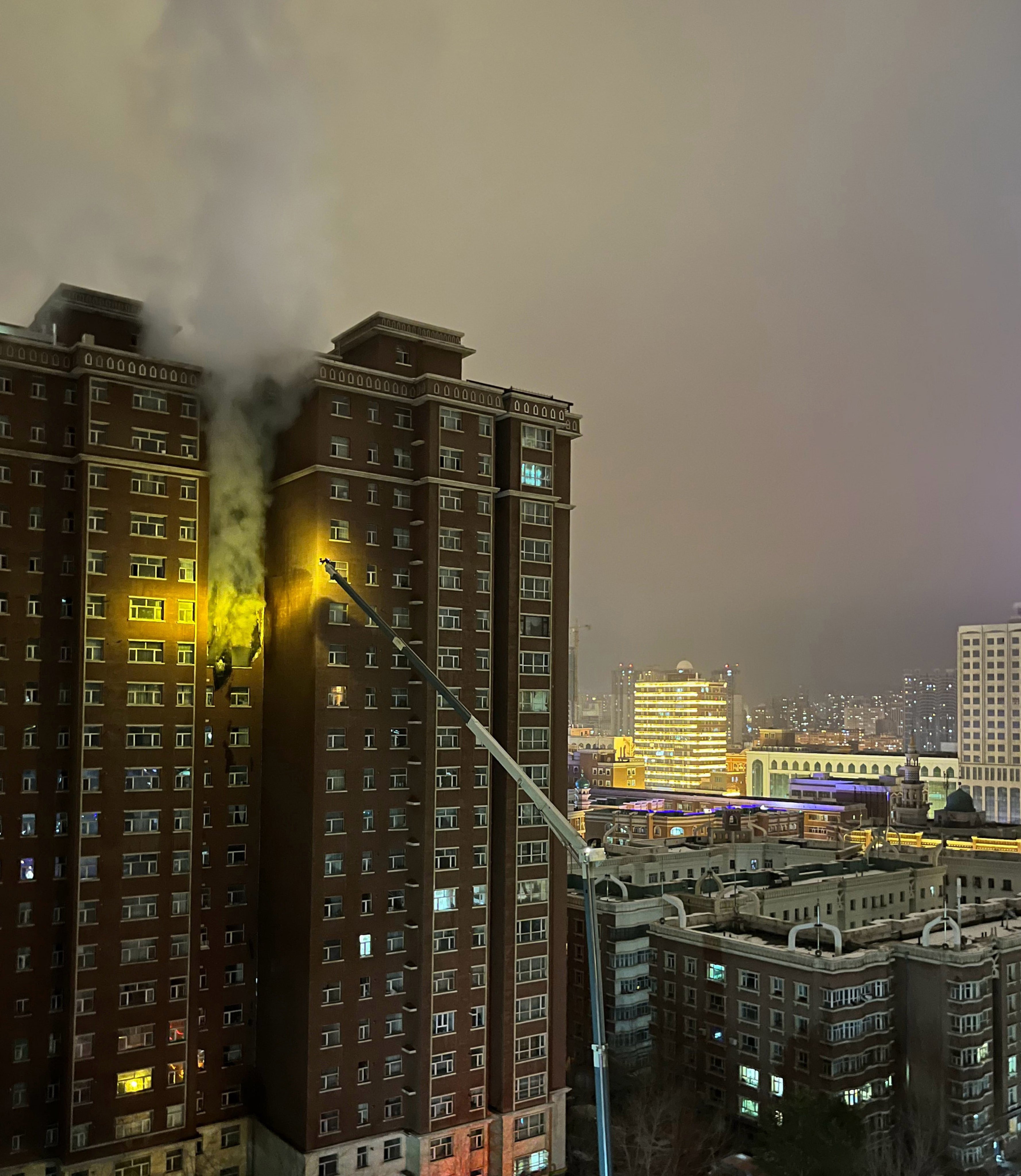 The fire reportedly began on the 15th floor as the result of an electrical fault. Photo: Handout