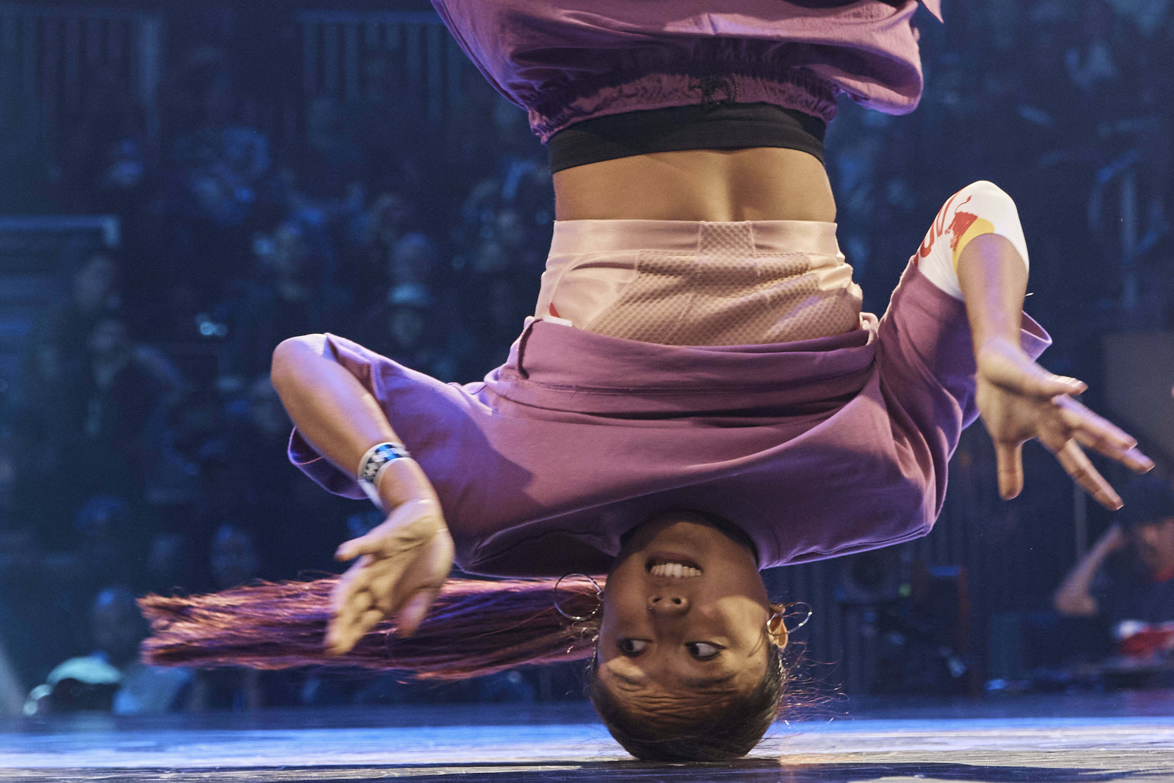 Logan Edra, also known as B-Girl Logistx, competes in the Red Bull BC One World Final in New York. Photo: AP