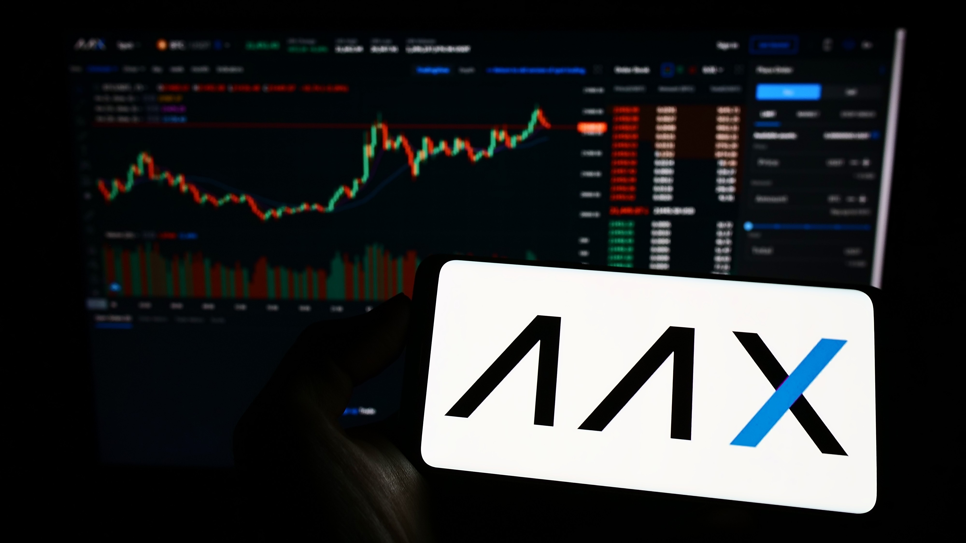 Logo of cryptocurrency exchange company AAX Limited. Photo: Handout  