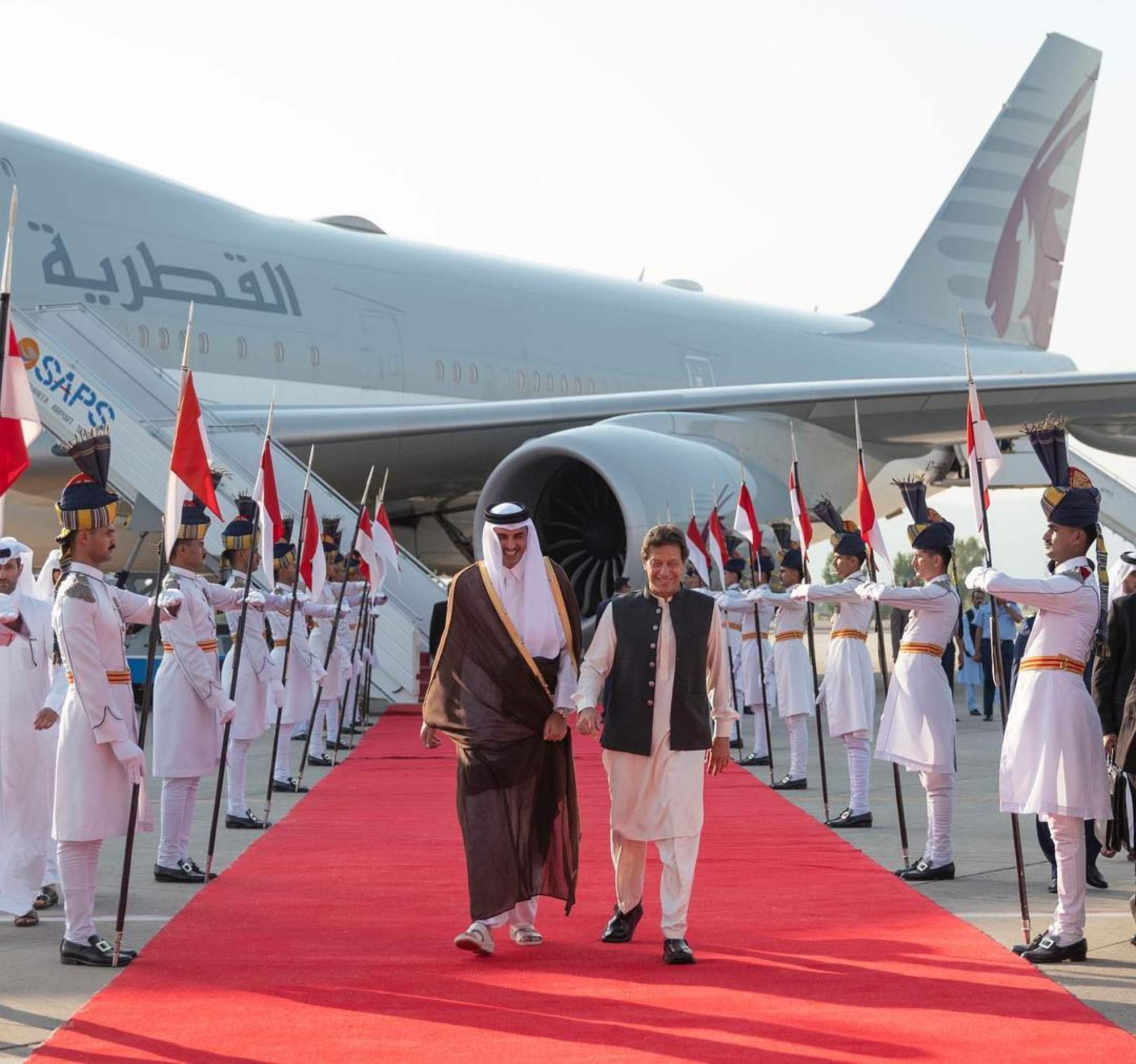 Qatar’s Emir Sheikh Tamim bin Hamad al-Thani and former Pakistani Prime Minister Imran Khan. Photo: @tamim/Instagram