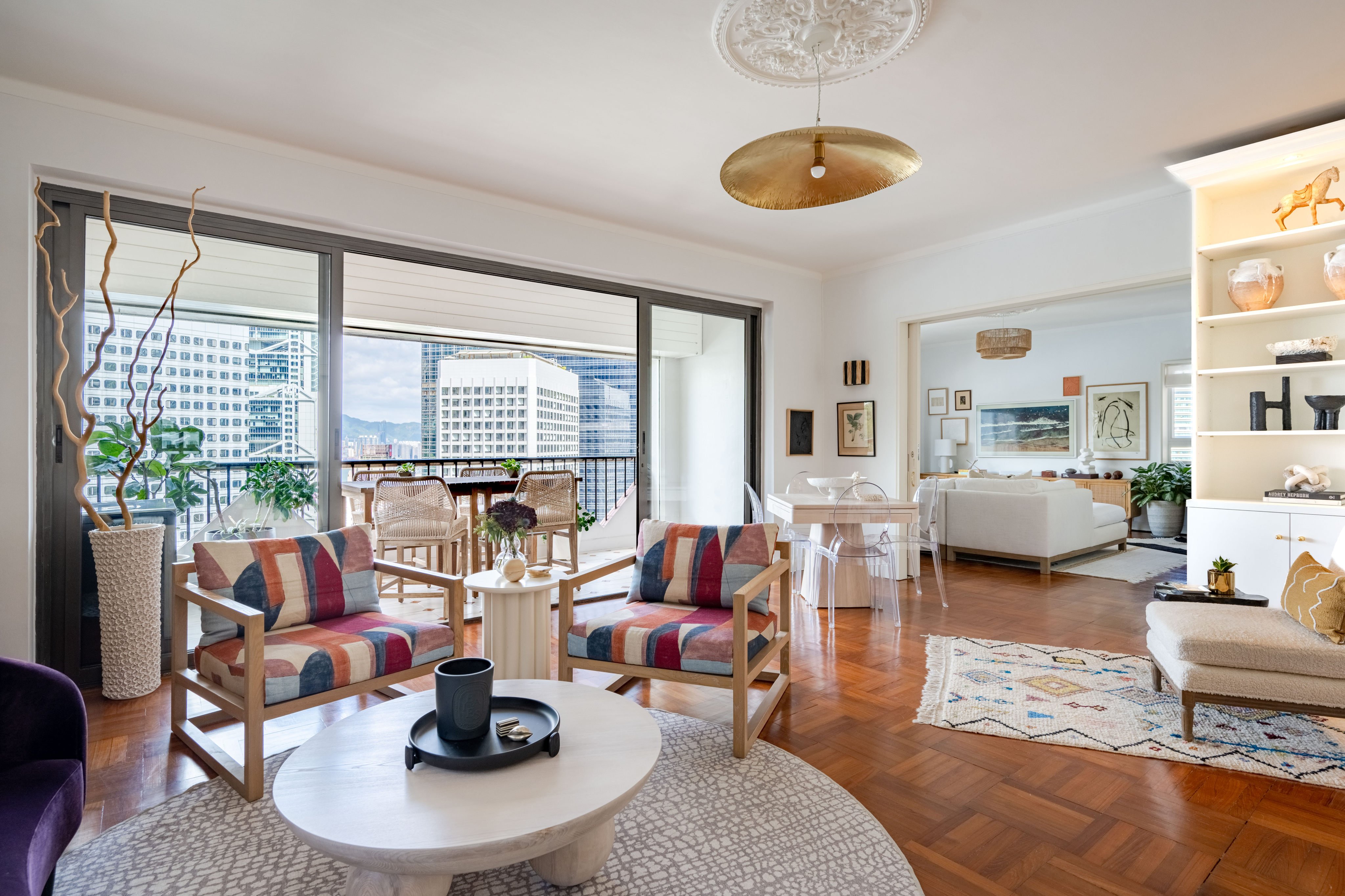 The living room of Jennifer Margolin and family’s rented apartment in Hong Kong’s Mid-Levels, a showcase for the homeware entrepreneur’s eclectic tastes. Photo: Eugene Chan