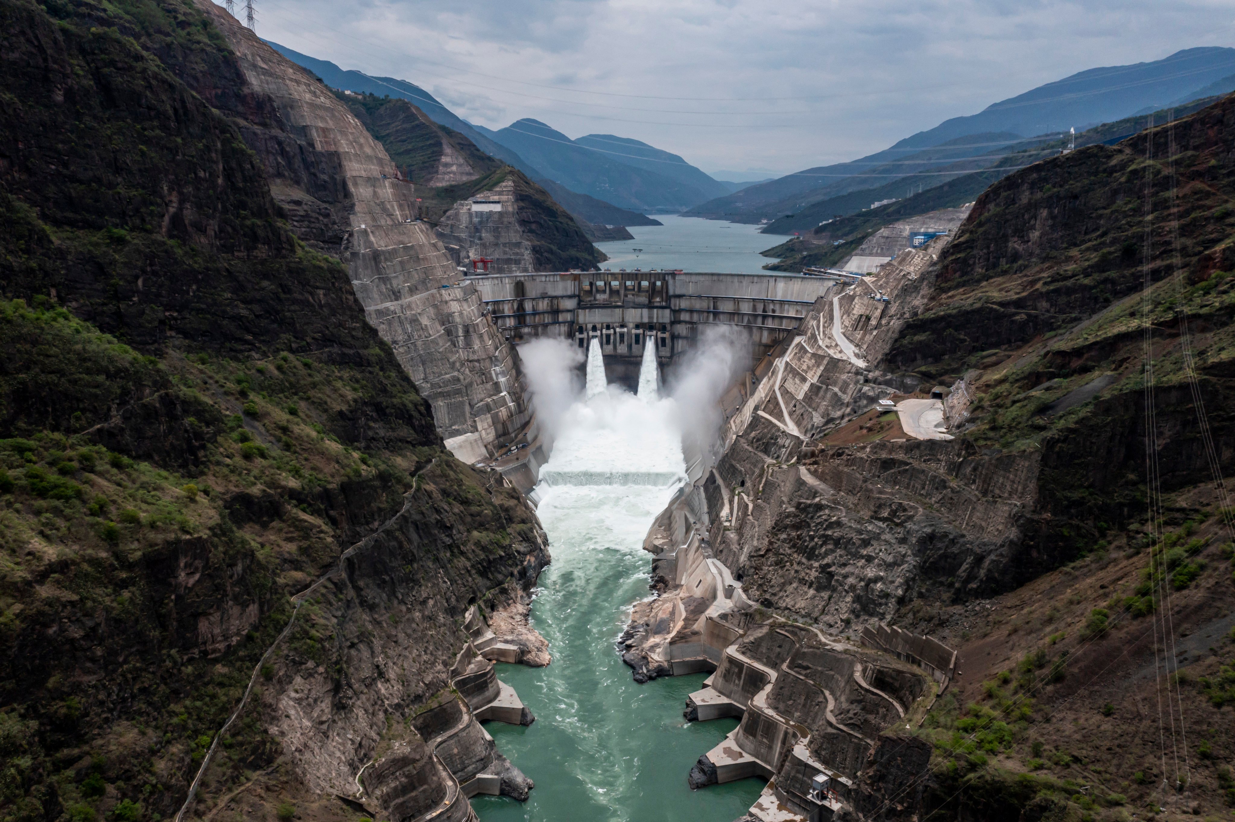 Baihetan hydropower station, which straddles the provinces of Yunnan and Sichuan in southwest China, is seen on June 28, 2021. Photo: Xinhua