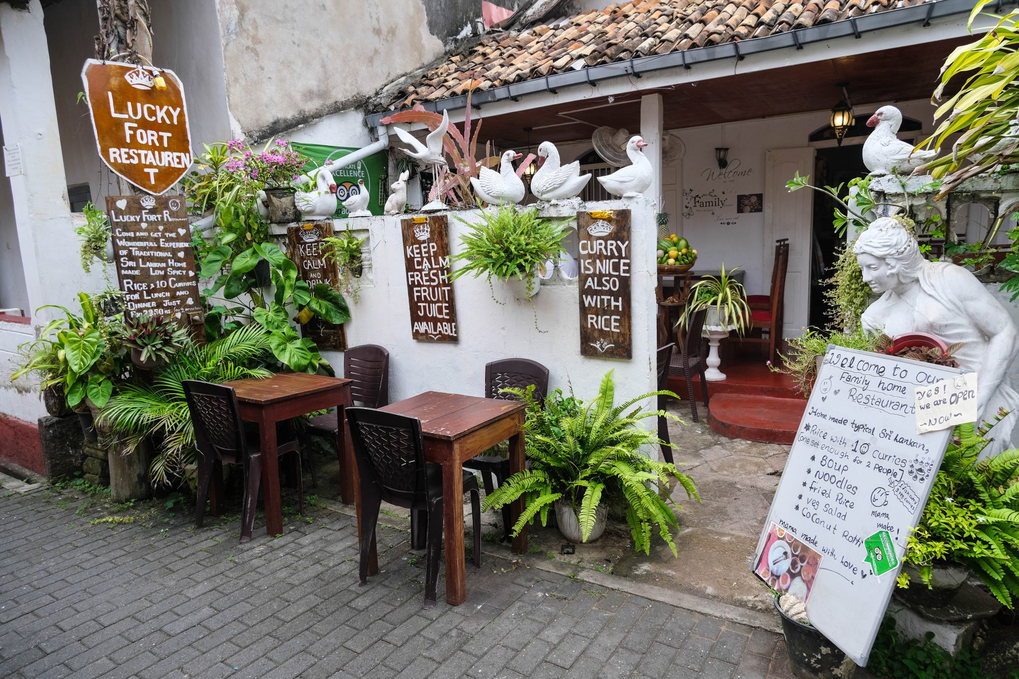 Hansi Chamika’s Lucky Fort Restaurant inside Galle Fort. Photo: Zinara Rathnayake