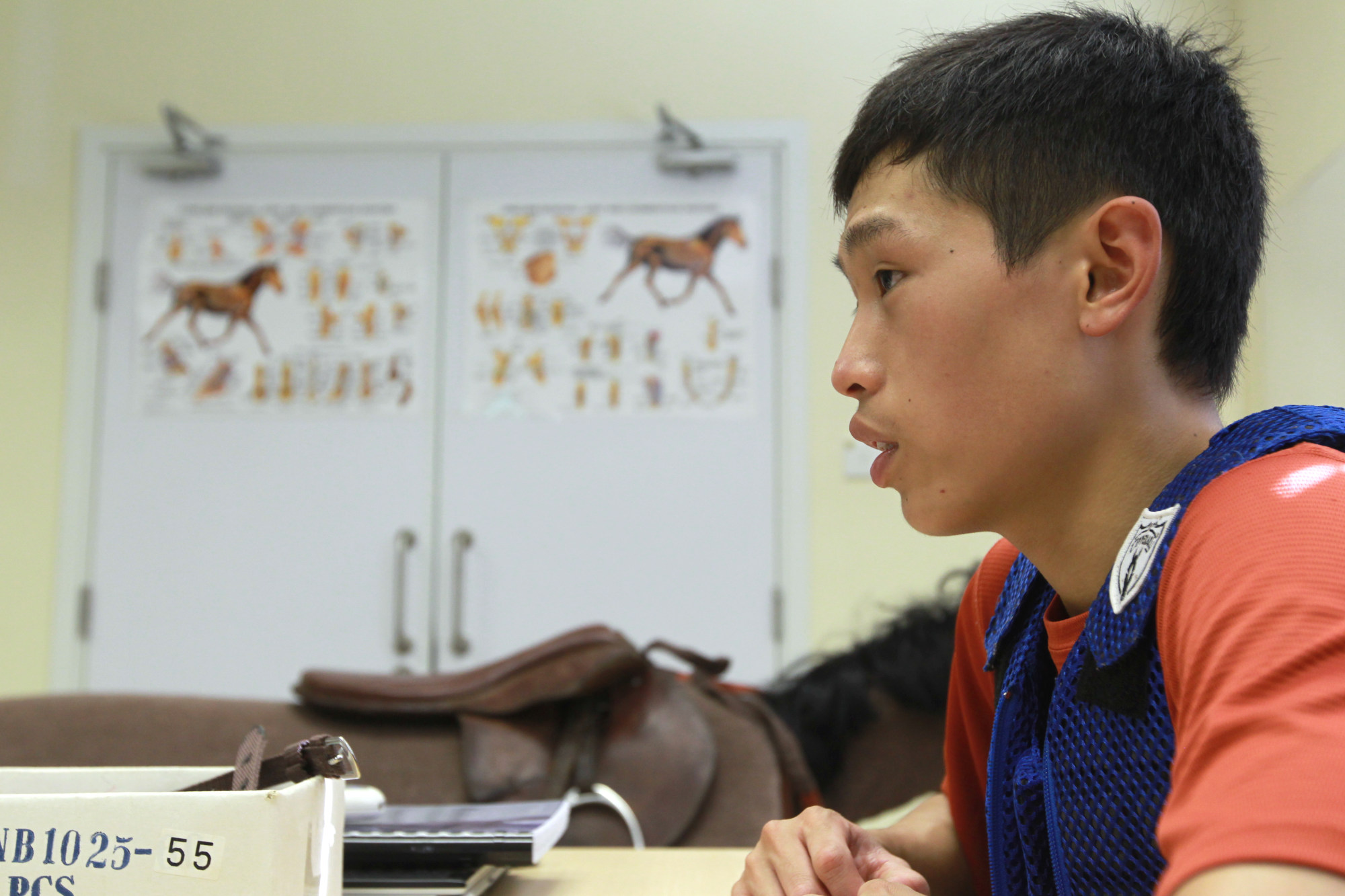 Vincent Ho learns his craft at the Jockey Club’s Apprentice Jockeys’ School.
